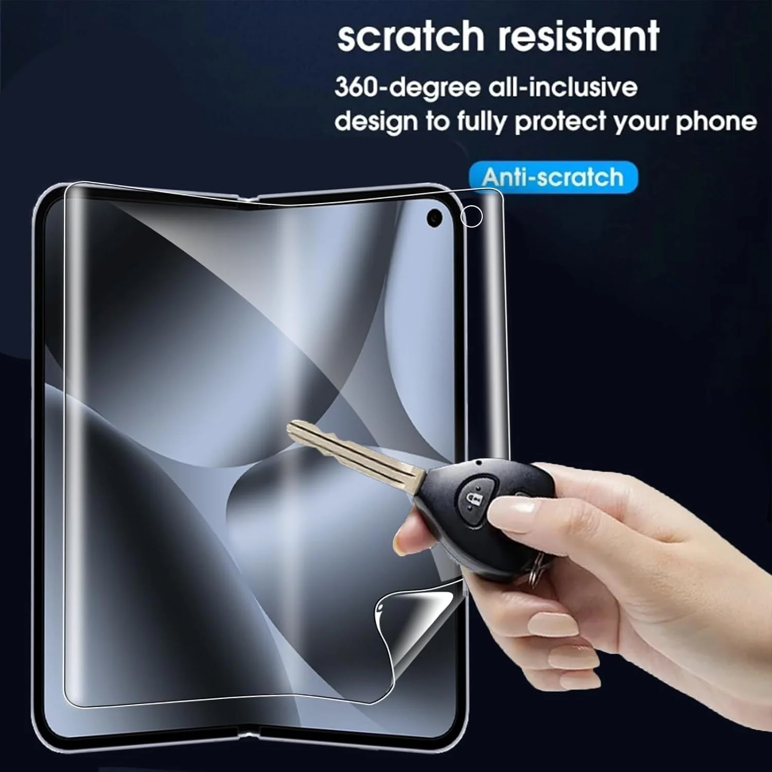 محافظ صفحه نمایش گرواتری سازگار با گوگل پیکسل 10 پرو فولد 2025 ([بسته 2+2+2]، 2 عدد محافظ داخلی و 2 عدد محافظ بیرونی TPU انعطاف پذیر + محافظ لنز دوربین شیشه ای، ضد خش HD)