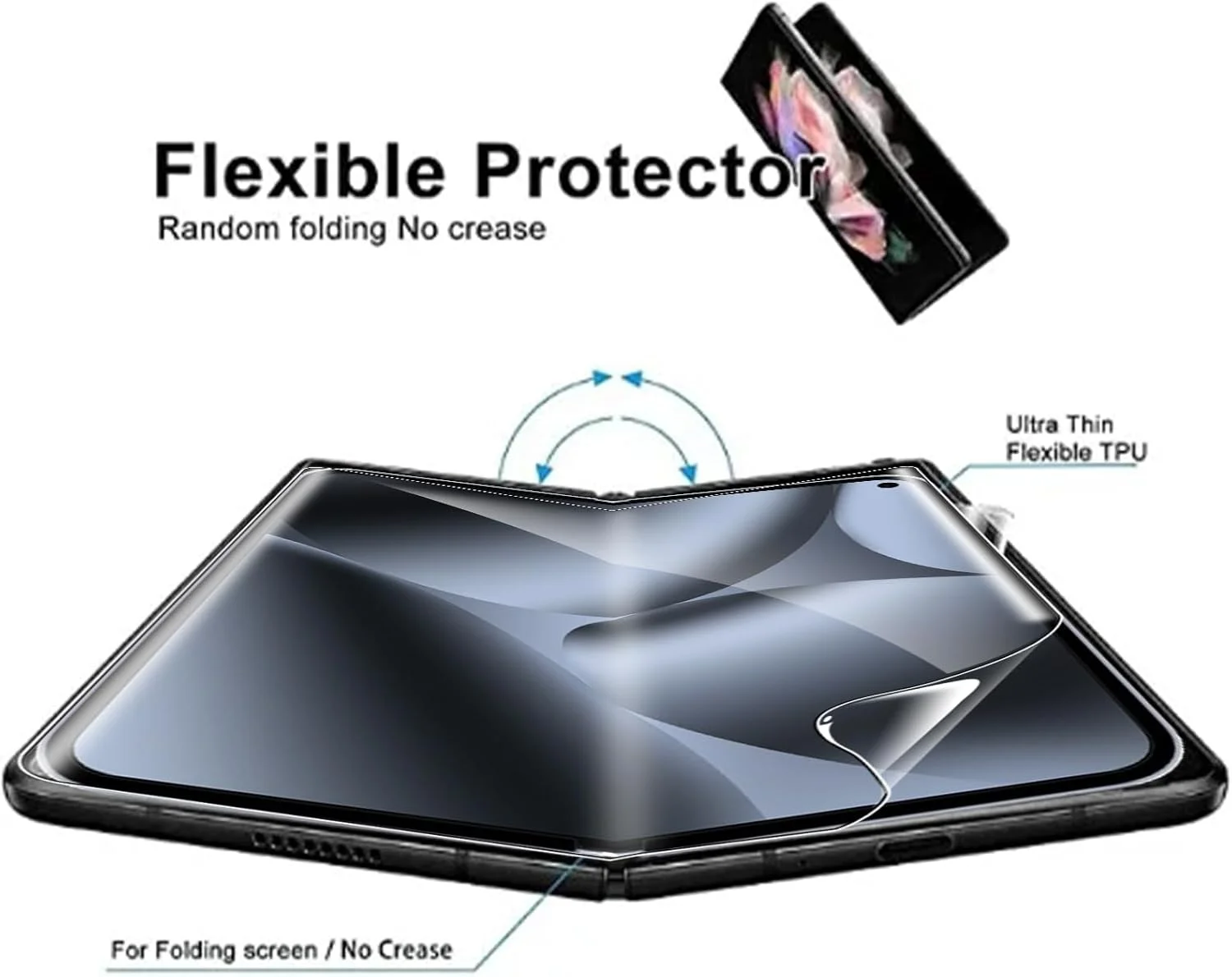 محافظ صفحه نمایش گرواتری سازگار با گوگل پیکسل 10 پرو فولد 2025 ([بسته 2+2+2]، 2 عدد محافظ داخلی و 2 عدد محافظ بیرونی TPU انعطاف پذیر + محافظ لنز دوربین شیشه ای، ضد خش HD)