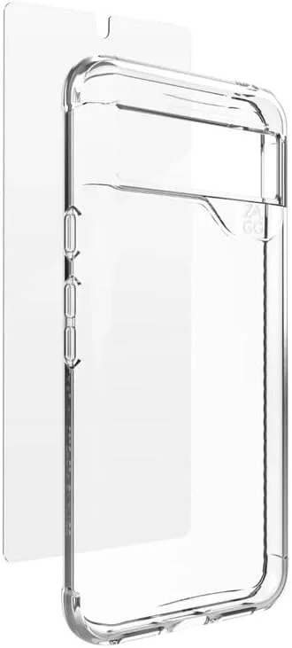 مجموعه قاب محافظ لوکس ZAGG و محافظ صفحه نمایش شیشه ای 360 درجه سازگار با Google Pixel 8، بادوام، باریک، محافظت در برابر ضربه، شفاف مجموعه قاب محافظ لوکس ZAGG و محافظ صفحه نمایش شیشه ای 360 درجه سازگار با Google Pixel 8، بادوام، باریک، محافظت در برابر ضربه، شفاف