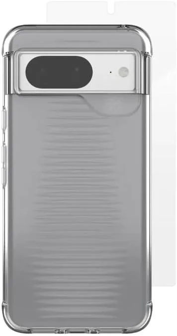 مجموعه قاب محافظ لوکس ZAGG و محافظ صفحه نمایش شیشه ای 360 درجه سازگار با Google Pixel 8، بادوام، باریک، محافظت در برابر ضربه، شفاف مجموعه قاب محافظ لوکس ZAGG و محافظ صفحه نمایش شیشه ای 360 درجه سازگار با Google Pixel 8، بادوام، باریک، محافظت در برابر ضربه، شفاف