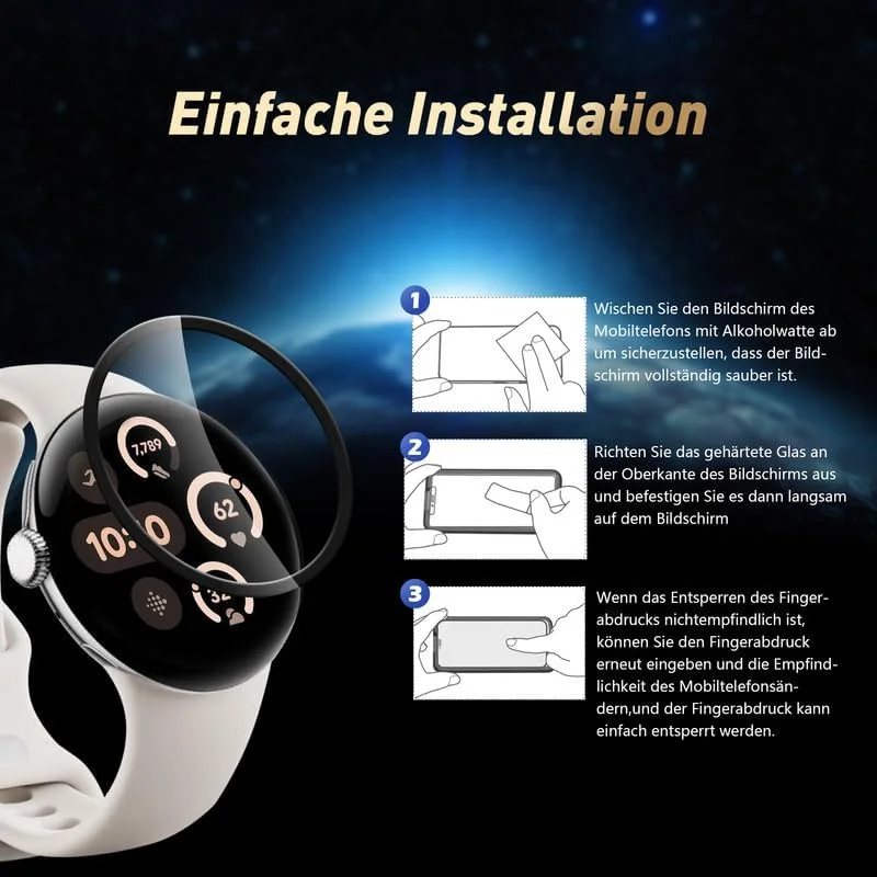 محافظ صفحه نمایش Banuyaw سازگار با ساعت هوشمند Google Pixel Watch 3 41mm، محافظ صفحه شیشه ای حرارت دیده TPU نرم، بسته 2 عددی محافظ شیشه ای فوق شفاف محافظ صفحه نمایش Banuyaw سازگار با ساعت هوشمند Google Pixel Watch 3 41mm، محافظ صفحه شیشه ای حرارت دیده TPU نرم، بسته 2 عددی محافظ شیشه ای فوق شفاف