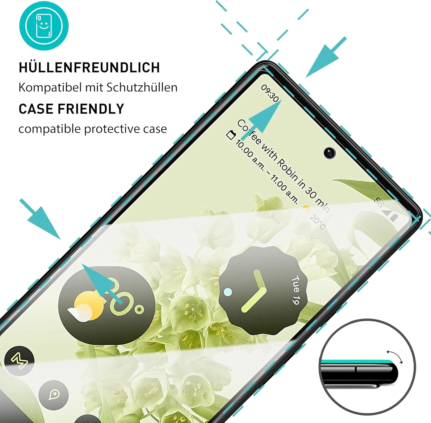 محافظ صفحه نمایش شیشه ای تمپرد [3 عدد، شفاف] اسمارتک برای گوگل پیکسل 6، محافظ صفحه نمایش HD ضد خش، بدون حباب، سختی 9H، 0.3 میلی متر فوق العاده شفاف، فوق العاده مقاوم