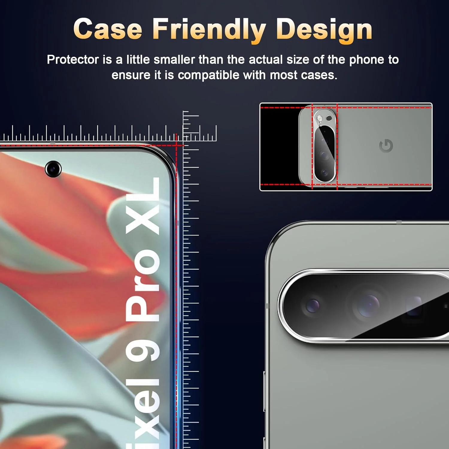 محافظ صفحه نمایش مات شیشه ای حرارت دیده با پوشش کامل Funrae برای Google Pixel 9 Pro XL 5G و محافظ دوربین عقب [2+2 تکه]، ضد انعکاس، ضد اثر انگشت، سختی 9H