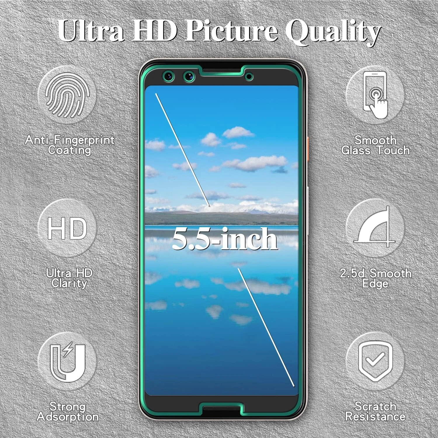 محافظ صفحه نمایش کسووه [بسته 3 عددی] شیشه حرارت دیده برای گوگل پیکسل 3، سختی 9H، ضد خش، بدون حباب، شفاف HD، نصب آسان، سازگار با قاب