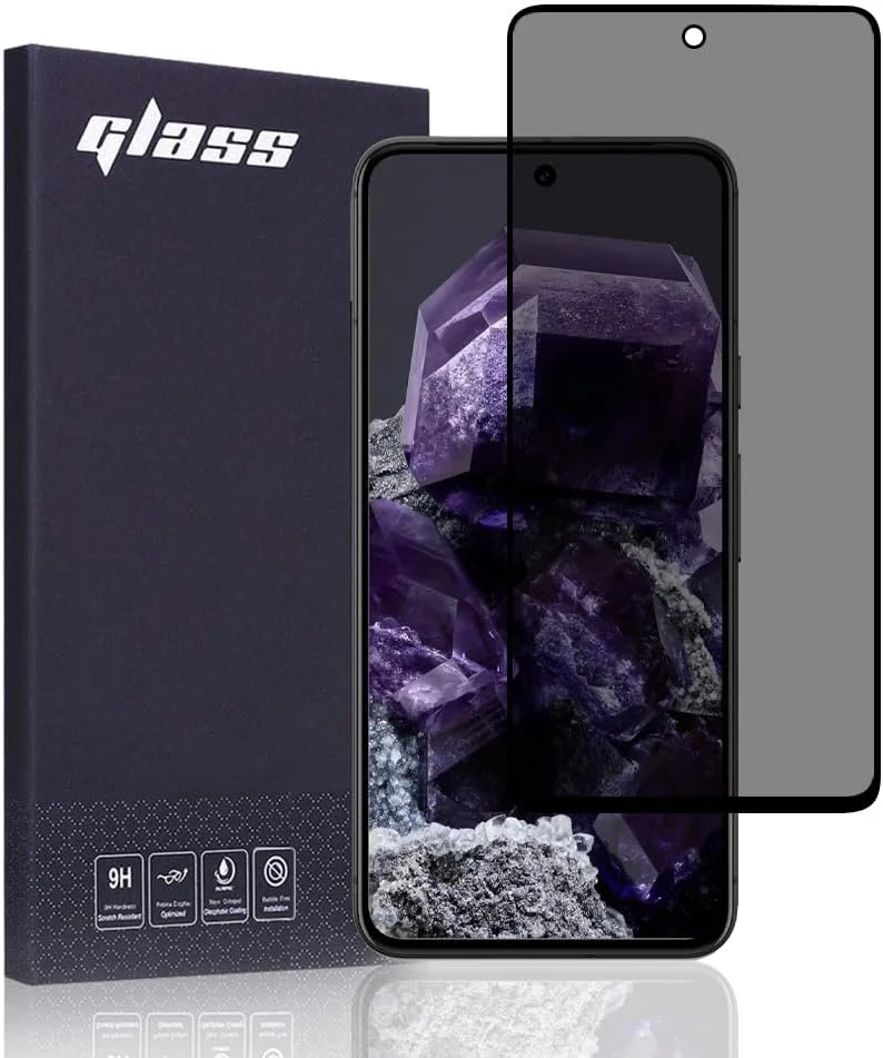 محافظ صفحه نمایش حریم خصوصی FiiMoo برای گوگل پیکسل 8، شیشه حرارت دیده، محافظ صفحه نمایش ضد جاسوسی، [سازگار با قاب] [سختی 9H] [ضد خش]