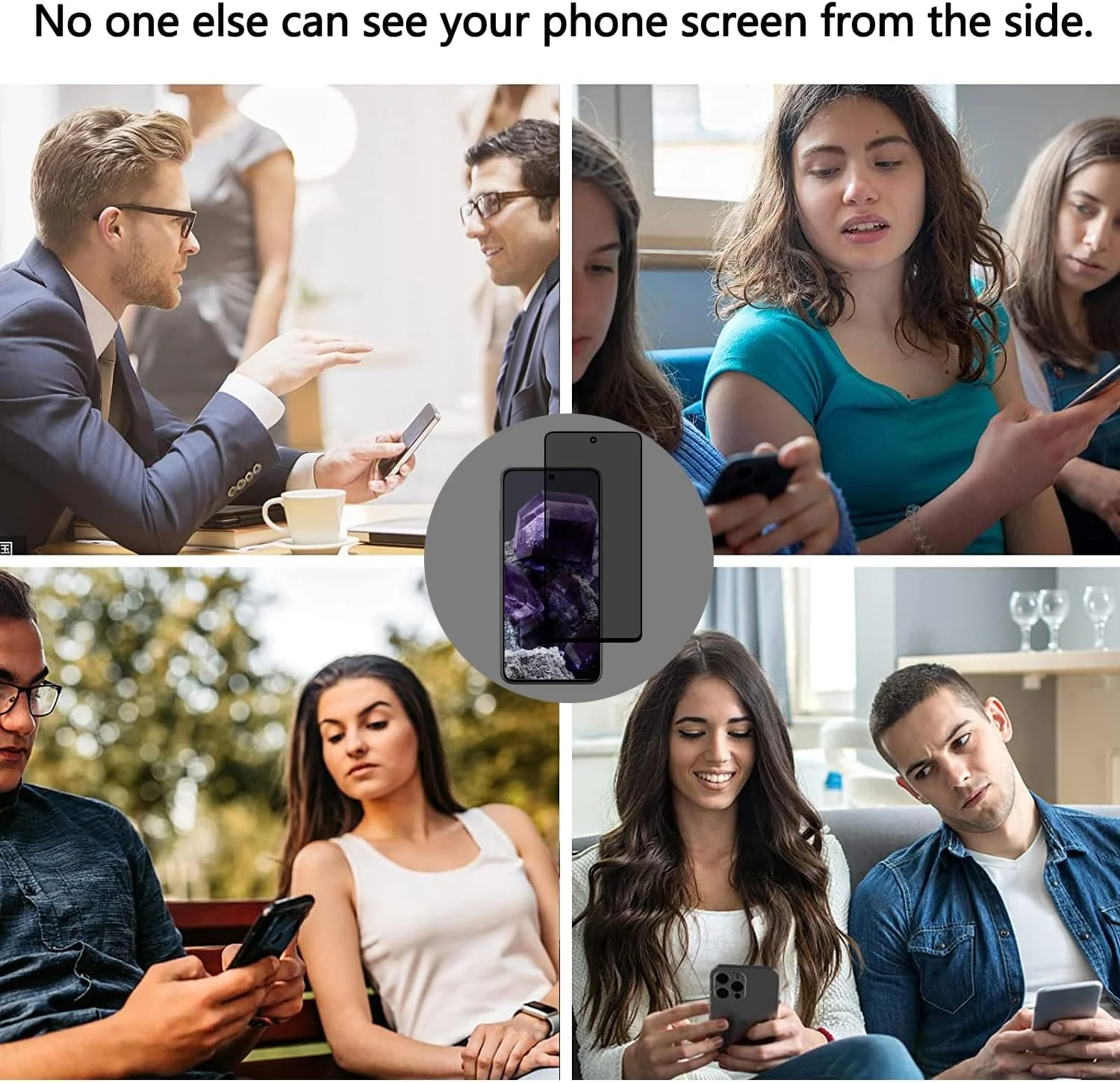 محافظ صفحه نمایش حریم خصوصی FiiMoo برای گوگل پیکسل 8، شیشه حرارت دیده، محافظ صفحه نمایش ضد جاسوسی، [سازگار با قاب] [سختی 9H] [ضد خش]