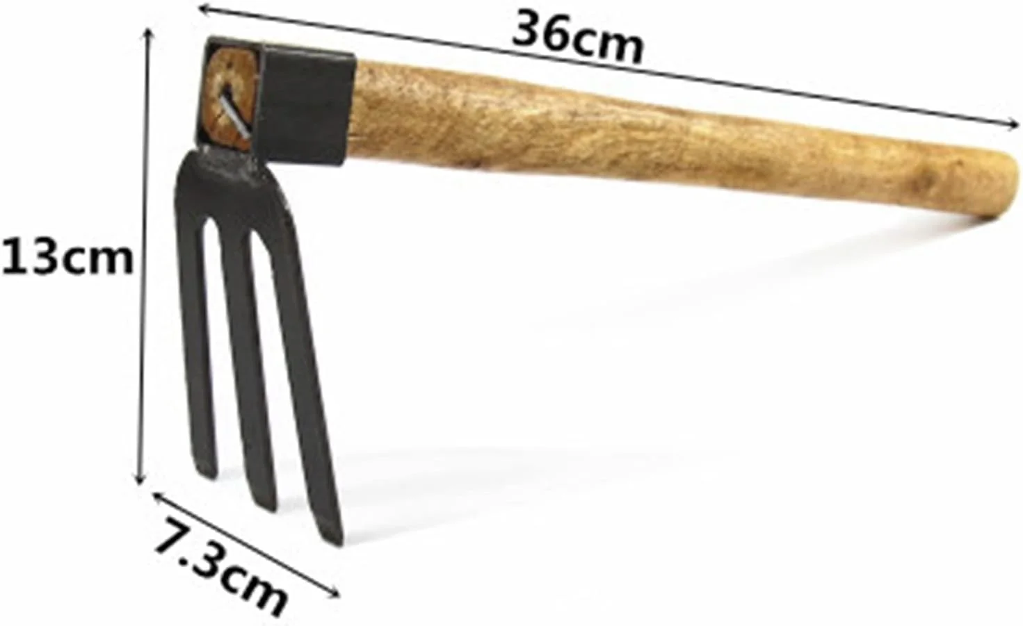 بیلچه سوناخو با دسته چوبی، ابزار کشاورزی بیلچه فولادی کربنی، وجین کن مورد استفاده برای شل کردن زمین، ابزار باغبانی شوفار تارو (رنگ: Hortel)