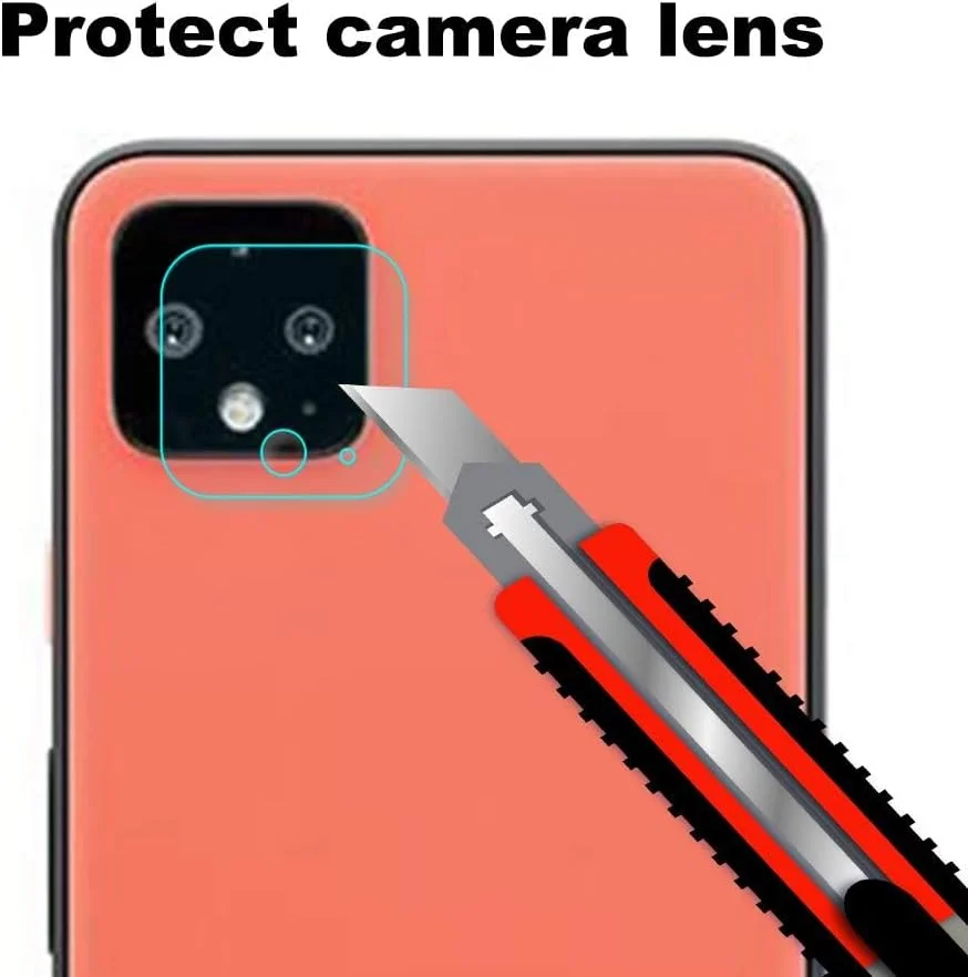 محافظ لنز دوربین پشتی XINKOE برای گوگل پیکسل 4، [2 عدد] فیلم محافظ شیشه ای حرارت دیده فوق العاده نازک 2.5D HD - شفاف