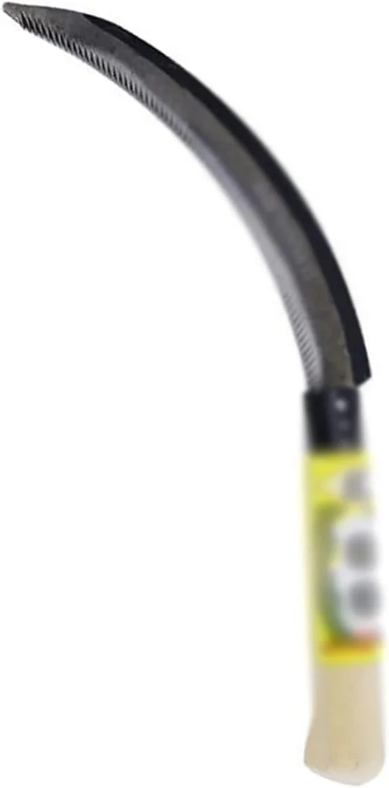SONAXO Sickle Handle Stainless Steel Sickle Serrated Mesh All-steel, Curved Handle Sickle Agricultural Tool SONAXO Sickle Handle Stainless Steel Sickle Serrated Mesh All-steel, Curved Handle Sickle Agricultural Tool