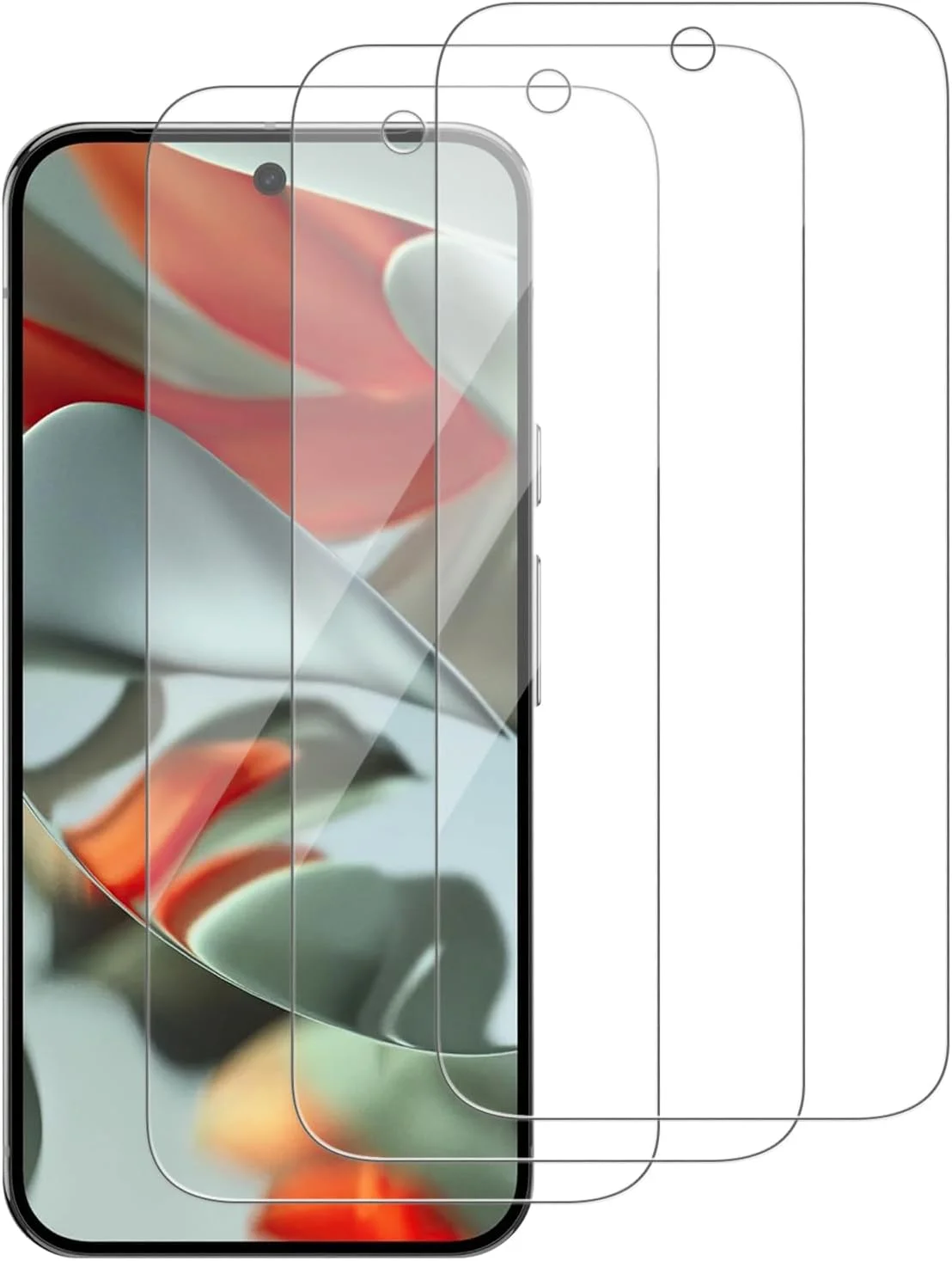 محافظ صفحه نمایش شیشه ای حرارت دیده WowFluy بسته 3 عددی برای Google Pixel 9 Pro XL، ضد خش، بدون حباب، شفافیت HD، سختی 9H، سازگار با قاب