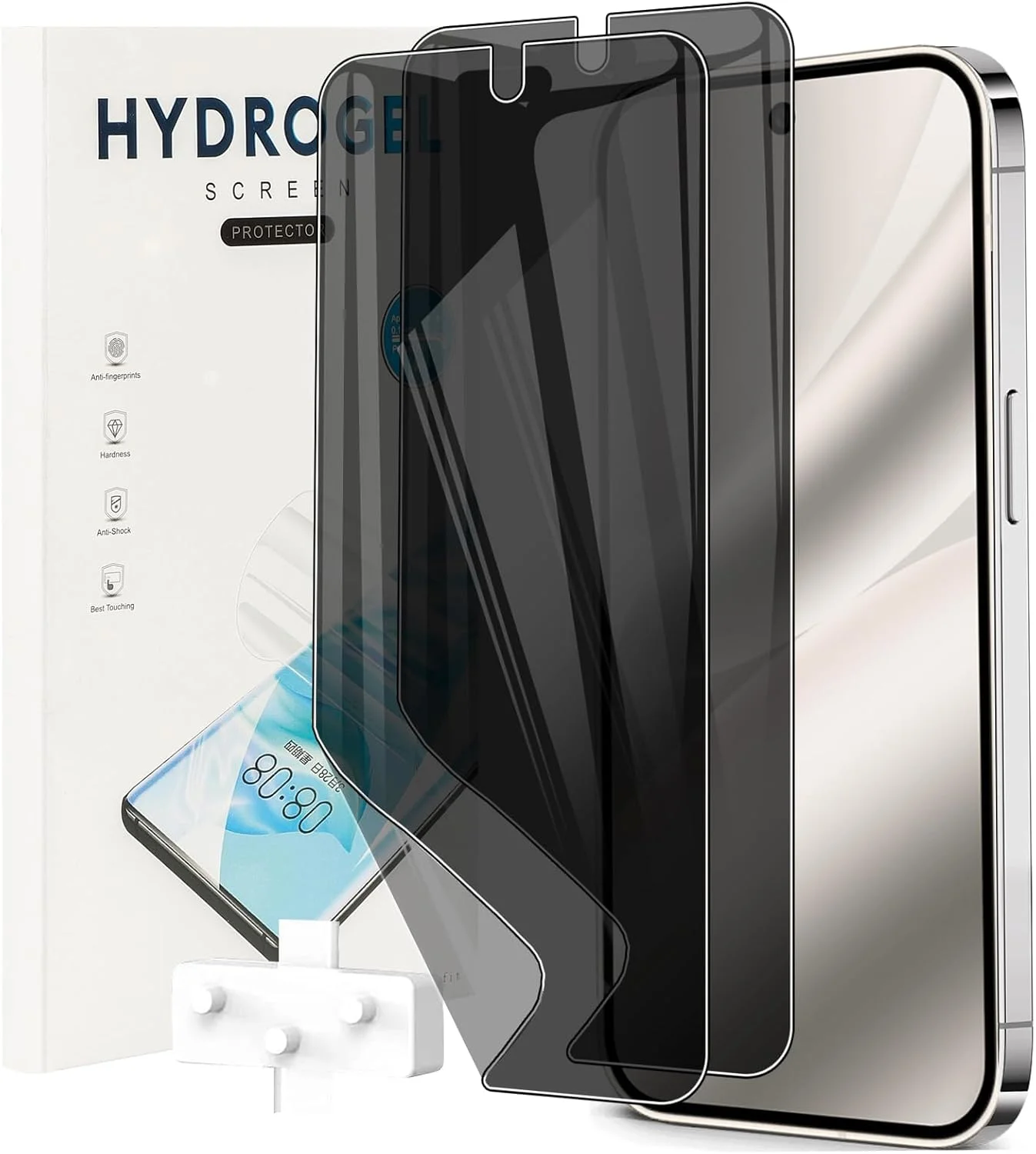 محافظ صفحه نمایش حریم خصوصی 2 عددی KZIOACSH برای Google Pixel 10 Pro XL/Pixel 10 Pro XL، محافظ نرم TPU فوق العاده نازک ضد خش ضد جاسوسی، باز کردن قفل اثر انگشت، ضد خش و بدون حباب