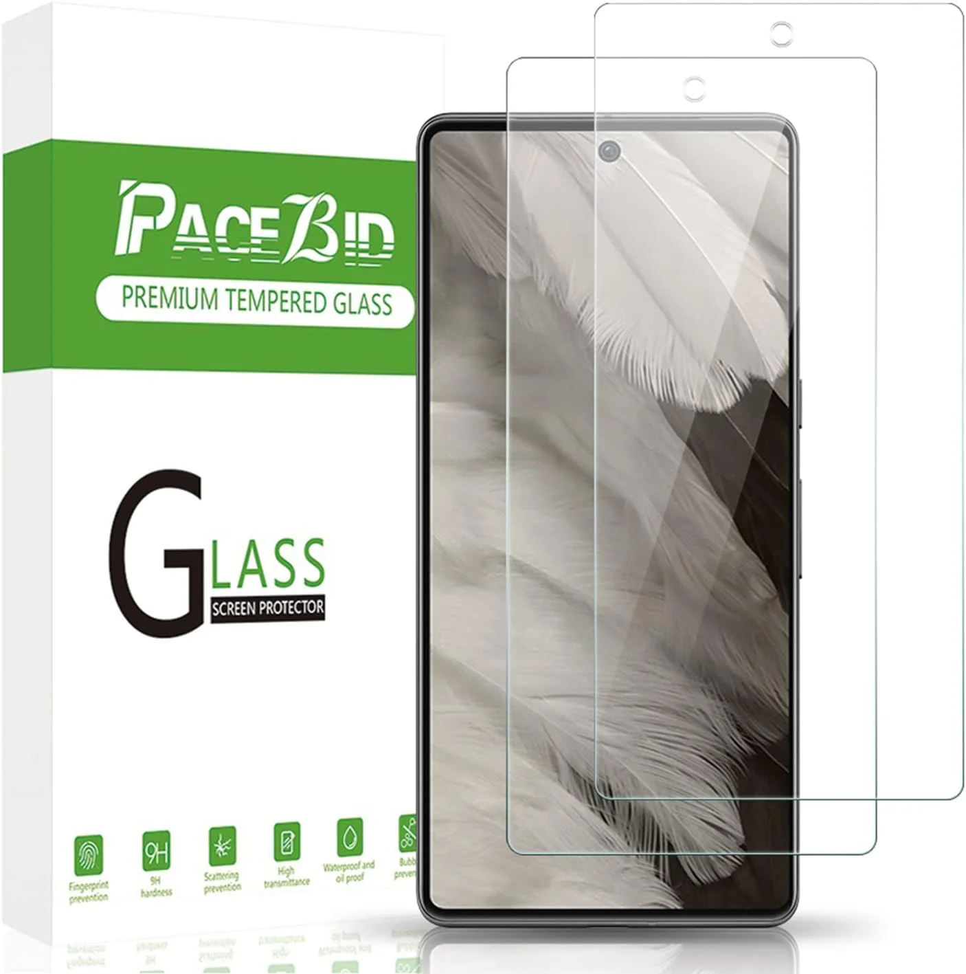 محافظ صفحه نمایش PaceBid شیشه حرارت دیده سازگار با Google Pixel 7a، [بسته 2 عددی] [سختی 9H] [ضد خش] [بدون حباب] محافظ صفحه نمایش شیشه حرارت دیده برای Google Pixel 7a