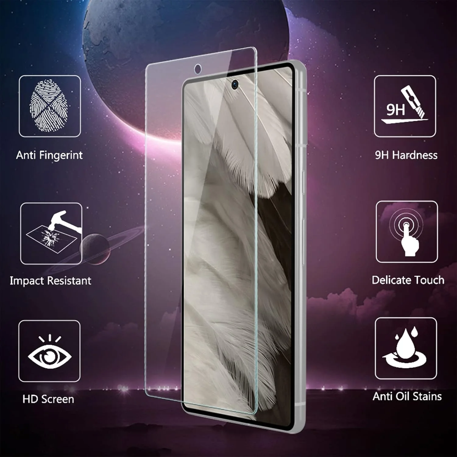 محافظ صفحه نمایش PaceBid شیشه حرارت دیده سازگار با Google Pixel 7a، [بسته 2 عددی] [سختی 9H] [ضد خش] [بدون حباب] محافظ صفحه نمایش شیشه حرارت دیده برای Google Pixel 7a