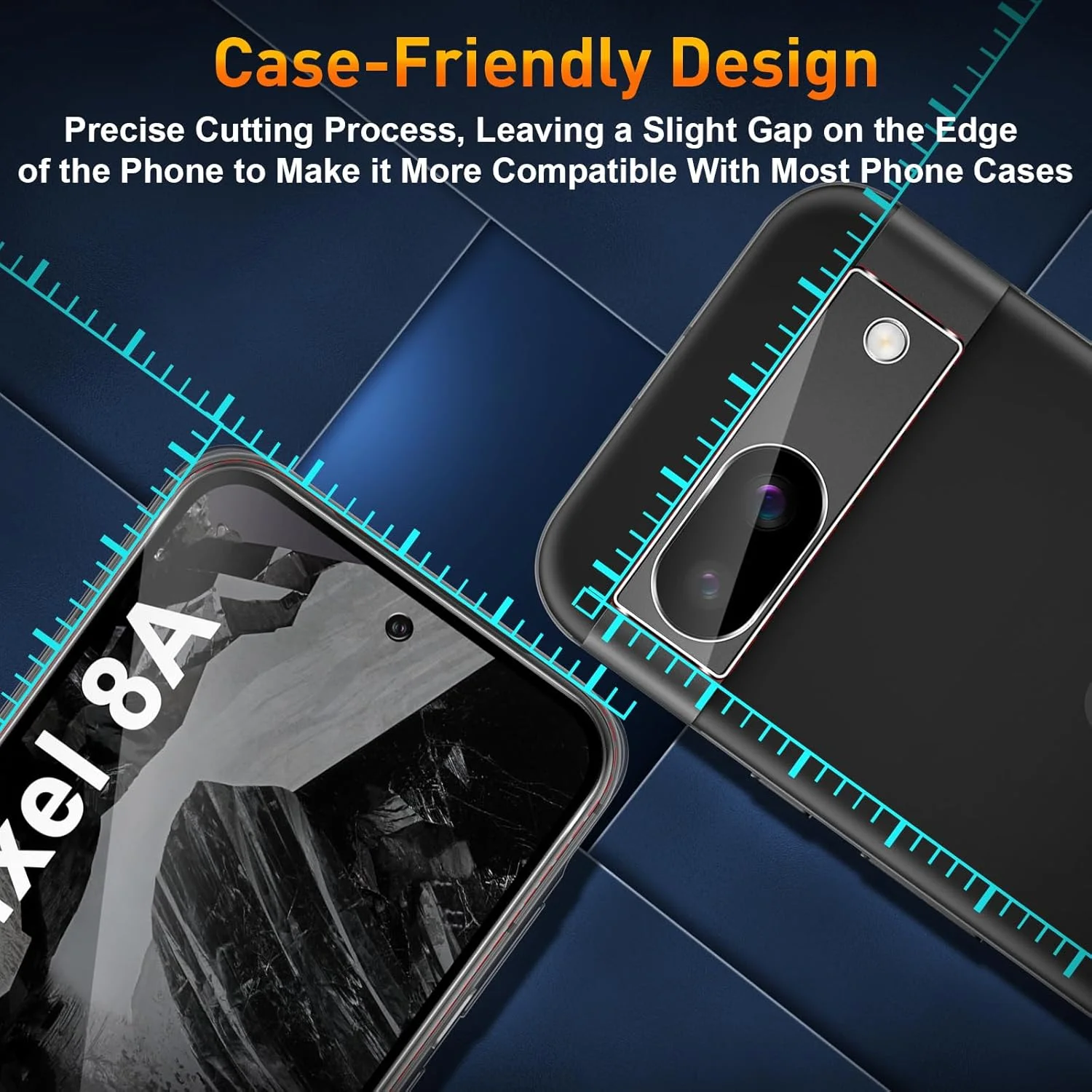 محافظ صفحه نمایش حریم خصوصی Vanrain برای Google Pixel 8a، شامل 2 عدد محافظ صفحه نمایش حریم خصوصی و 2 عدد محافظ لنز دوربین عقب، سختی 9H ضد خش و بدون حباب