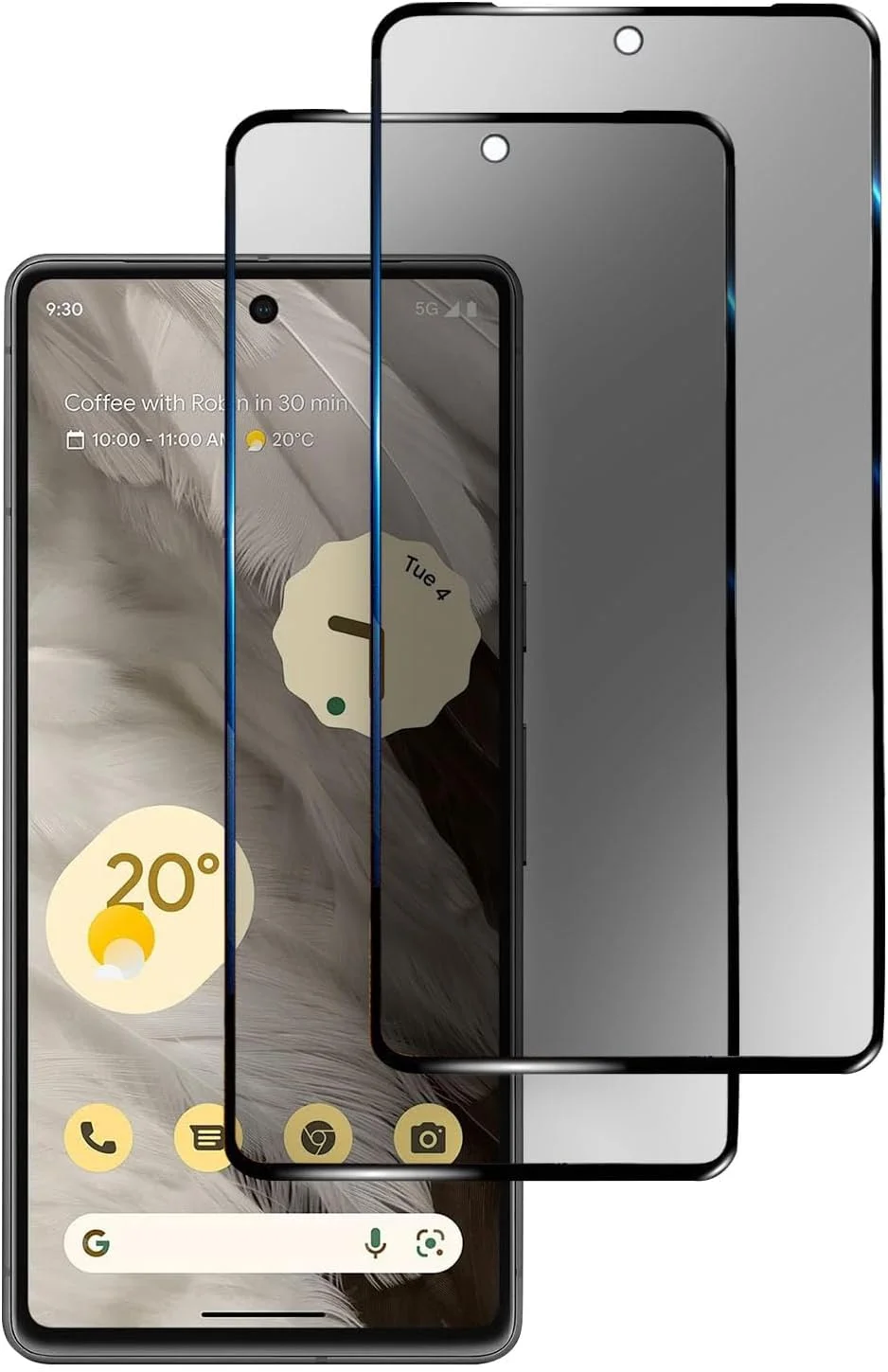 محافظ صفحه نمایش UEEBAI برای گوگل پیکسل 8، [بسته 2 عددی] [پوشش کامل] شیشه حرارت دیده ممتاز با سختی 9H [ضد جاسوسی] محافظ صفحه نمایش فوق العاده نازک با محافظت از لبه، بدون حباب و ضد خش - مشکی