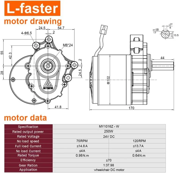 کیت چرخ موتور دوگانه برای ابزار کشاورزی، کولتیواتور، چرخ دستی باغ و مزرعه، لاستیک 10 اینچی 24 ولت 500 وات (کیت کشاورزی E، حداکثر سرعت 4 کیلومتر در ساعت)