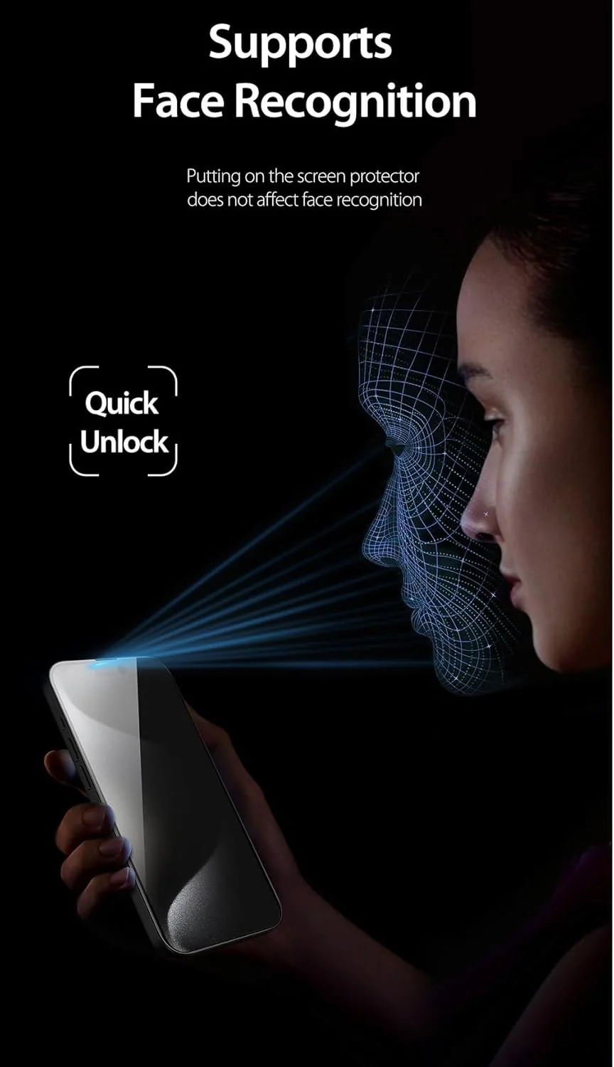 محافظ صفحه نمایش حریم خصوصی شیشه ای برای آیفون 15، سختی 9H [ضد خش] [ضد اثر انگشت] [سازگار با قاب] فیلم شیشه ای حرارت دیده ضد جاسوسی بدون حباب برای آیفون 15 5G 2023