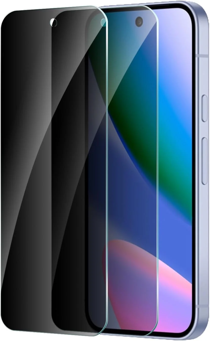 محافظ صفحه نمایش شیشه ای حرارت دیده CYYAGE، 2 عدد، برای گوگل پیکسل 10/10 پرو، فیلم محافظ شیشه ای ضد جاسوسی، سختی 9H، بدون حباب، ضد خش