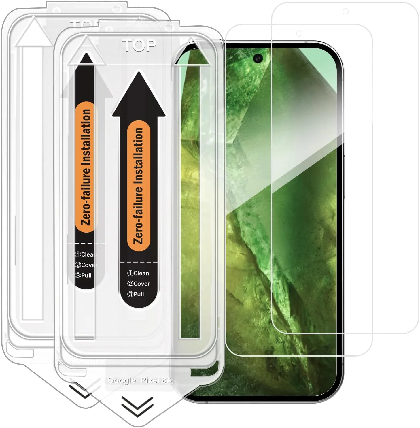 محافظ صفحه نمایش دو عددی Ducerta برای گوگل پیکسل 8a 6.1 اینچی، فیلم شیشه ای حرارت دیده با سینی تراز برای پیکسل 8A، نصب آسان، سازگار با قاب، سختی 9H، سازگار با اثر انگشت، شفاف HD