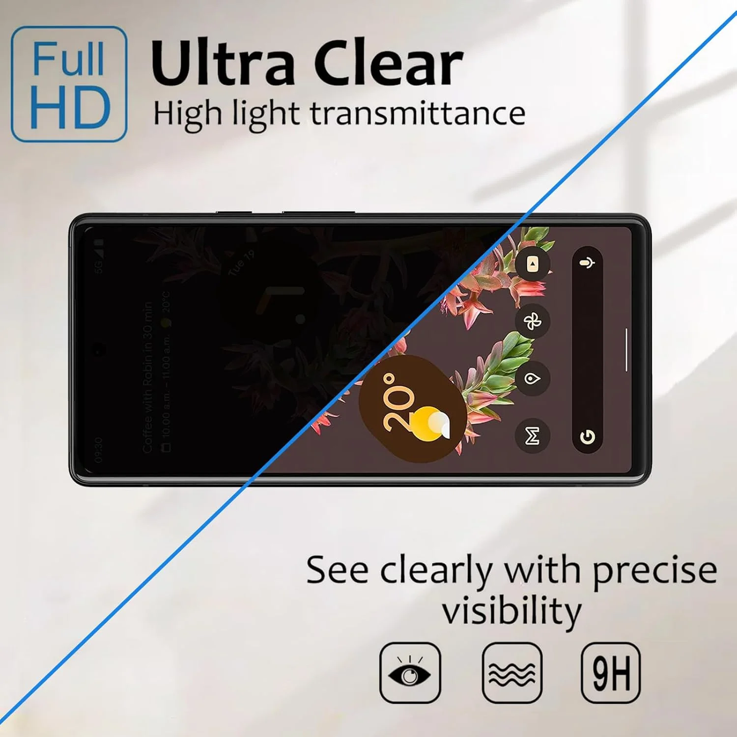 محافظ صفحه نمایش حریم خصوصی Lyphpe (دو عددی) برای گوگل پیکسل 6، شیشه حرارت دیده 9H، فیلم ضد جاسوسی، سازگار با قاب گوگل پیکسل 6، نصب آسان محافظ صفحه نمایش حریم خصوصی Lyphpe (دو عددی) برای گوگل پیکسل 6، شیشه حرارت دیده 9H، فیلم ضد جاسوسی، سازگار با قاب گوگل پیکسل 6، نصب آسان