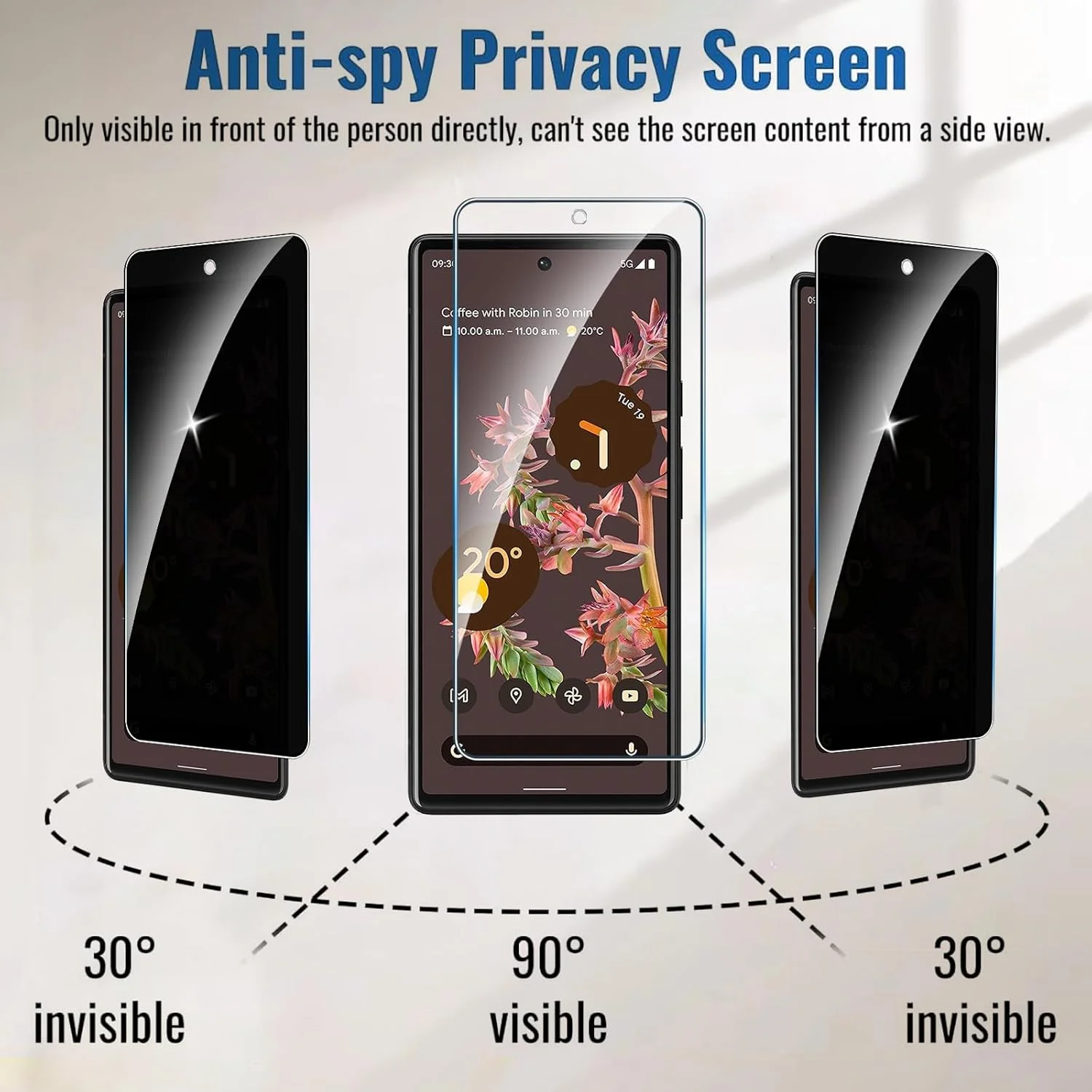 محافظ صفحه نمایش حریم خصوصی Lyphpe (دو عددی) برای گوگل پیکسل 6، شیشه حرارت دیده 9H، فیلم ضد جاسوسی، سازگار با قاب گوگل پیکسل 6، نصب آسان محافظ صفحه نمایش حریم خصوصی Lyphpe (دو عددی) برای گوگل پیکسل 6، شیشه حرارت دیده 9H، فیلم ضد جاسوسی، سازگار با قاب گوگل پیکسل 6، نصب آسان