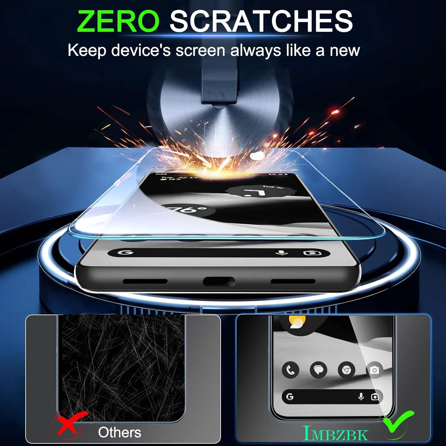 IMBZBK محافظ شیشه ای تمپرد برای گوگل پیکسل 8 پرو، بسته 3 عددی، محافظ صفحه نمایش 9H به همراه 3 عدد لوازم جانبی محافظ دوربین HD، سازگار با دماسنج و باز کردن قفل اثر انگشت IMBZBK محافظ شیشه ای تمپرد برای گوگل پیکسل 8 پرو، بسته 3 عددی، محافظ صفحه نمایش 9H به همراه 3 عدد لوازم جانبی محافظ دوربین HD، سازگار با دماسنج و باز کردن قفل اثر انگشت