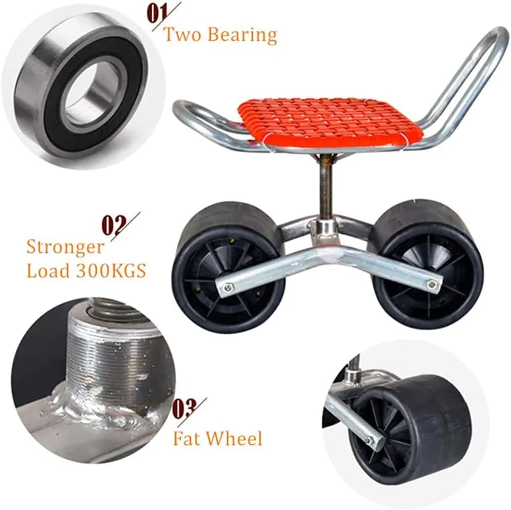 صندلی چرخدار باغبانی TISTIK با قابلیت چرخش 360 درجه، صندلی گردان کشاورزی، کالسکه باغبانی، ابزار کشاورزی باغبانی صندلی چرخدار باغبانی TISTIK با قابلیت چرخش 360 درجه، صندلی گردان کشاورزی، کالسکه باغبانی، ابزار کشاورزی باغبانی