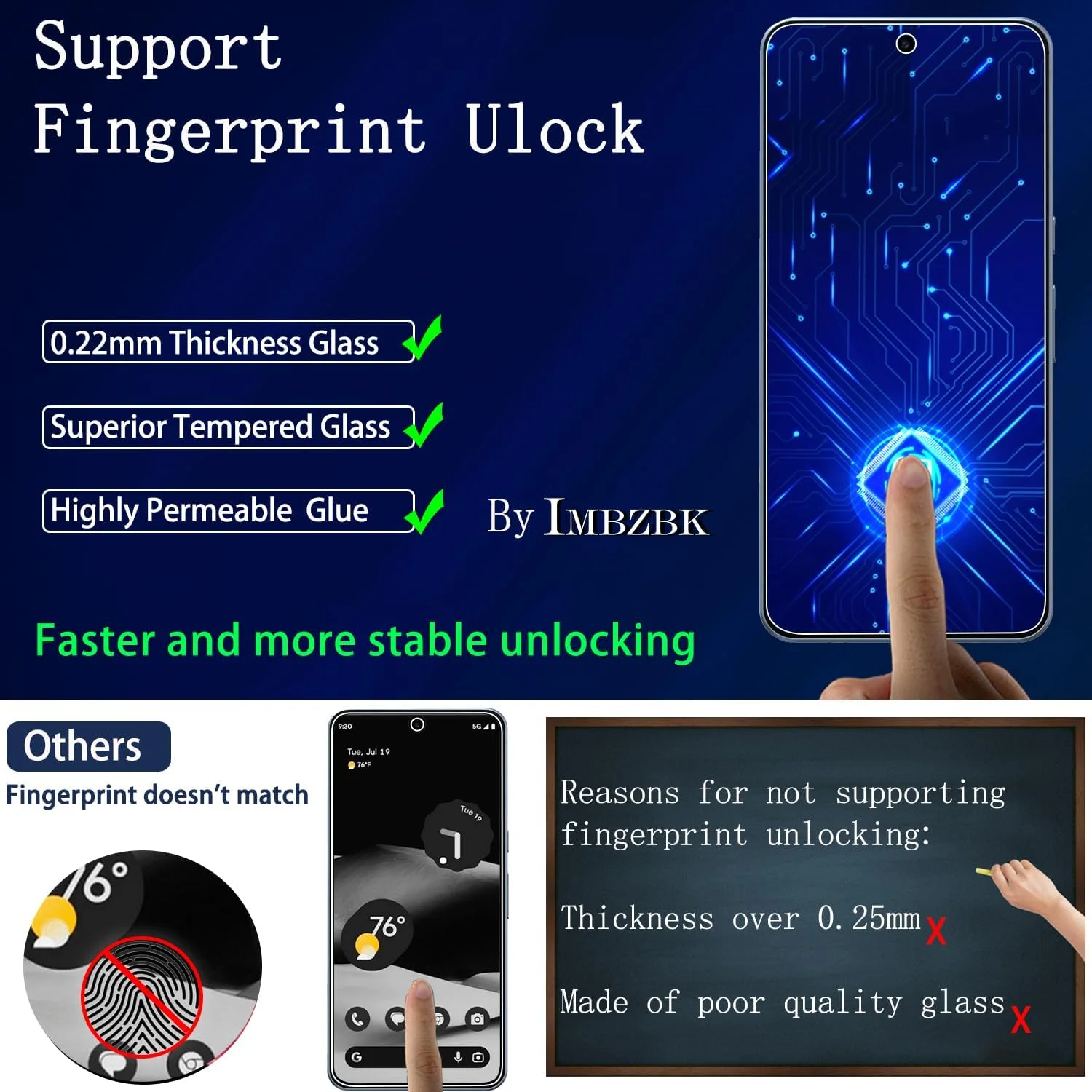 IMBZBK محافظ شیشه ای تمپرد برای گوگل پیکسل 8 پرو، بسته 3 عددی، محافظ صفحه نمایش 9H به همراه 3 عدد لوازم جانبی محافظ دوربین HD، سازگار با دماسنج و باز کردن قفل اثر انگشت IMBZBK محافظ شیشه ای تمپرد برای گوگل پیکسل 8 پرو، بسته 3 عددی، محافظ صفحه نمایش 9H به همراه 3 عدد لوازم جانبی محافظ دوربین HD، سازگار با دماسنج و باز کردن قفل اثر انگشت