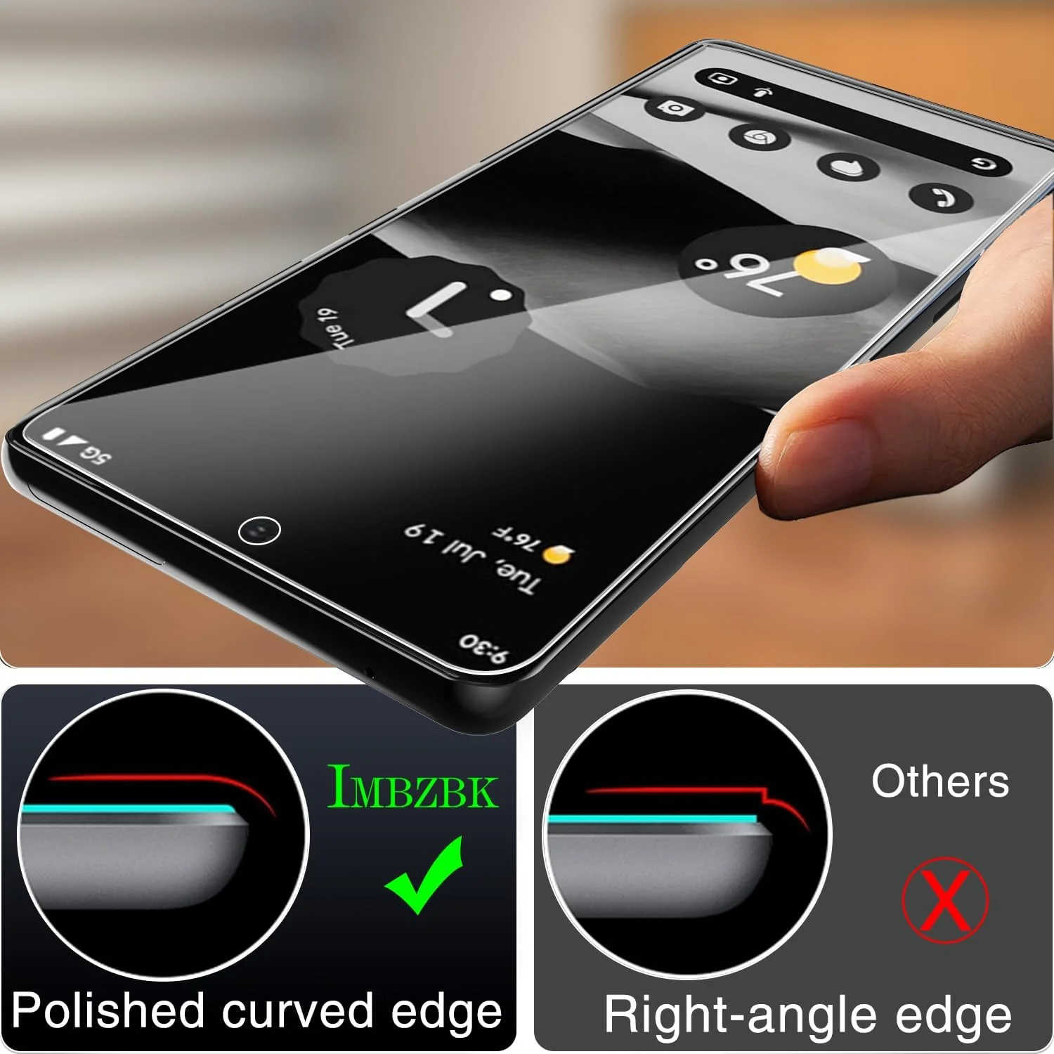 IMBZBK محافظ شیشه ای تمپرد برای گوگل پیکسل 8 پرو، بسته 3 عددی، محافظ صفحه نمایش 9H به همراه 3 عدد لوازم جانبی محافظ دوربین HD، سازگار با دماسنج و باز کردن قفل اثر انگشت IMBZBK محافظ شیشه ای تمپرد برای گوگل پیکسل 8 پرو، بسته 3 عددی، محافظ صفحه نمایش 9H به همراه 3 عدد لوازم جانبی محافظ دوربین HD، سازگار با دماسنج و باز کردن قفل اثر انگشت