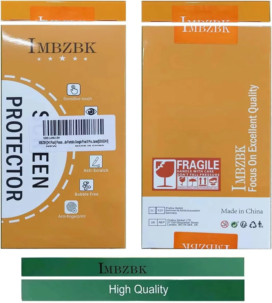 IMBZBK محافظ شیشه ای تمپرد برای گوگل پیکسل 8 پرو، بسته 3 عددی، محافظ صفحه نمایش 9H به همراه 3 عدد لوازم جانبی محافظ دوربین HD، سازگار با دماسنج و باز کردن قفل اثر انگشت IMBZBK محافظ شیشه ای تمپرد برای گوگل پیکسل 8 پرو، بسته 3 عددی، محافظ صفحه نمایش 9H به همراه 3 عدد لوازم جانبی محافظ دوربین HD، سازگار با دماسنج و باز کردن قفل اثر انگشت