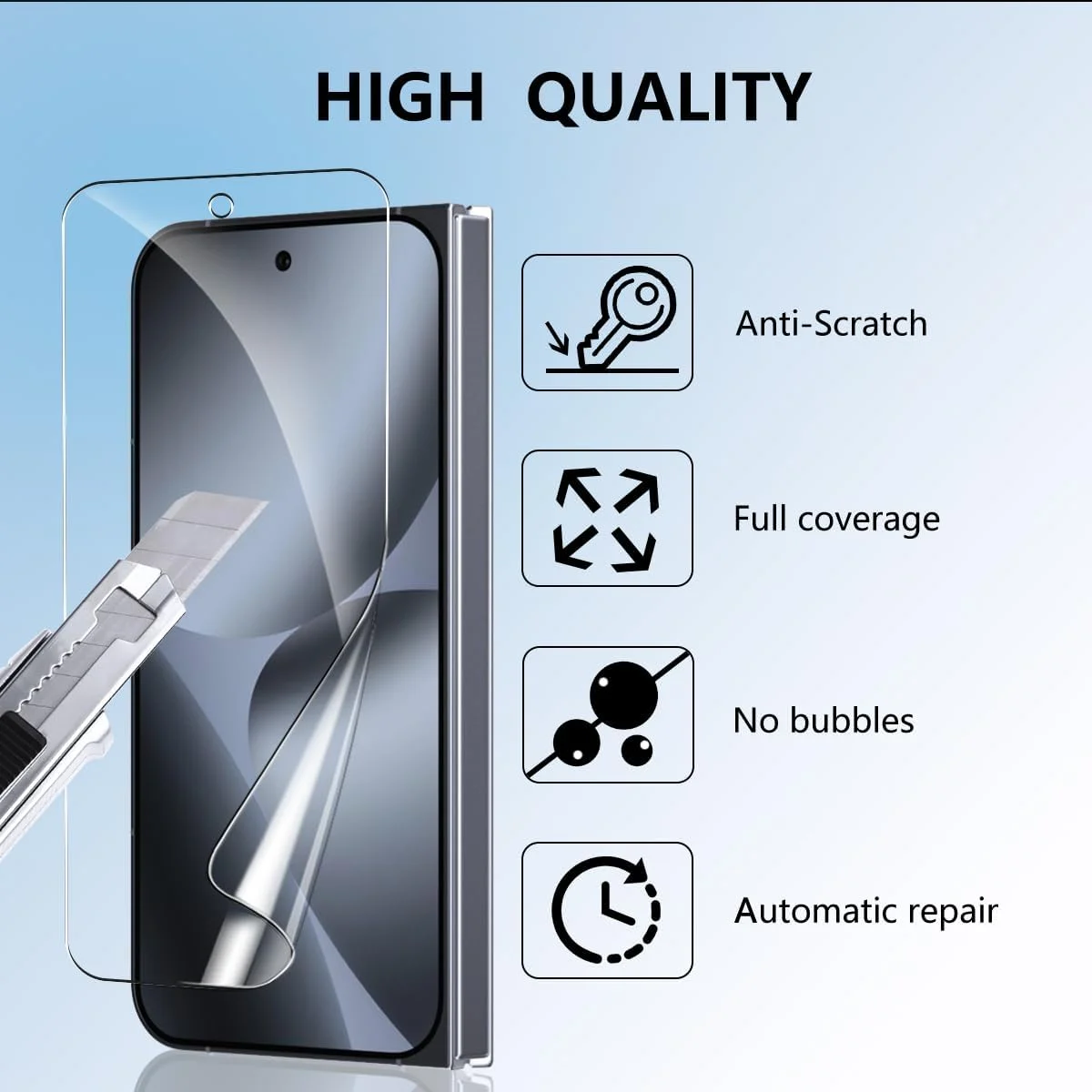 محافظ صفحه نمایش Bekiikoo برای Google Pixel 10 Pro Fold و محافظ دوربین شیشه ای حرارت دیده [3+2 عدد]، بدون حباب، محافظ فیلم TPU نرم شفاف HD برای Google Pixel 10 Pro Fold