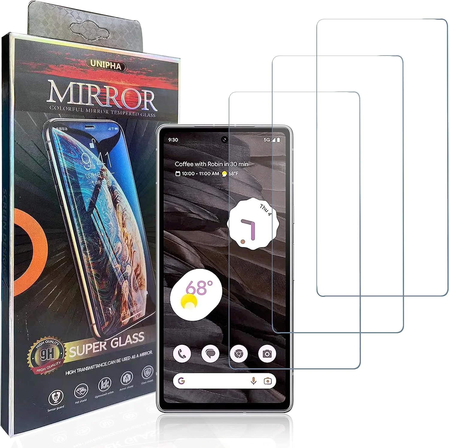 محافظ صفحه نمایش شیشه ای حرارت دیده hxeyraal (بسته 3 عددی) طراحی شده برای گوگل پیکسل 7A، 0.33 میلی متر، ضد خش، بدون حباب برای محافظ صفحه نمایش HD گوگل پیکسل 7A