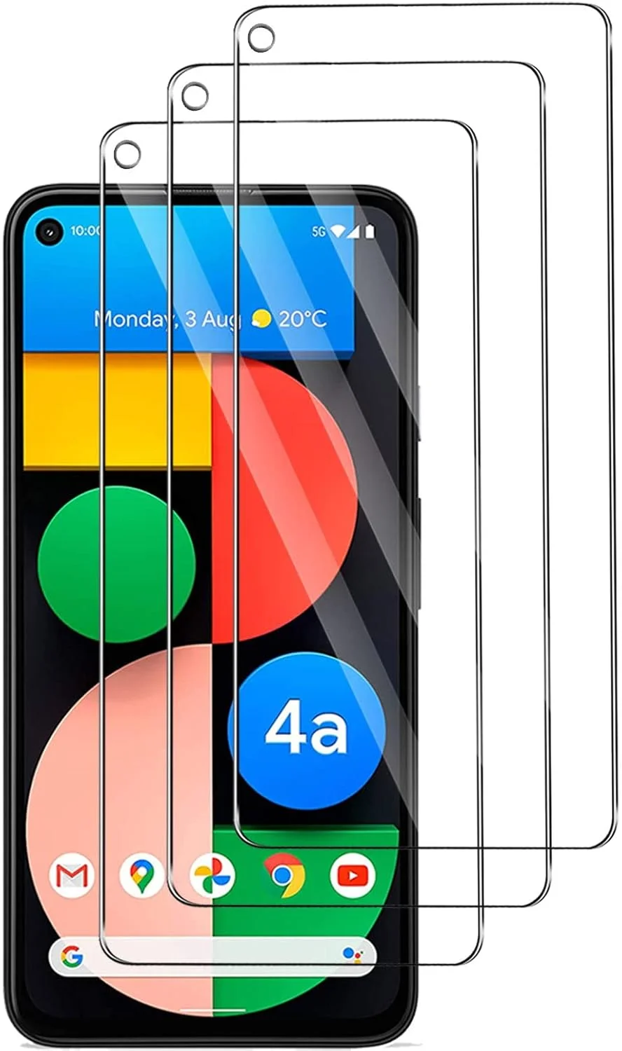 【بسته 3 عددی】 محافظ صفحه نمایش شیشه ای حرارت دیده سازگار با گوگل پیکسل 4A - مقاوم در برابر خراش - بدون حباب - فوق العاده مقاوم (HD فوق العاده شفاف) برای گوگل پیکسل 4A