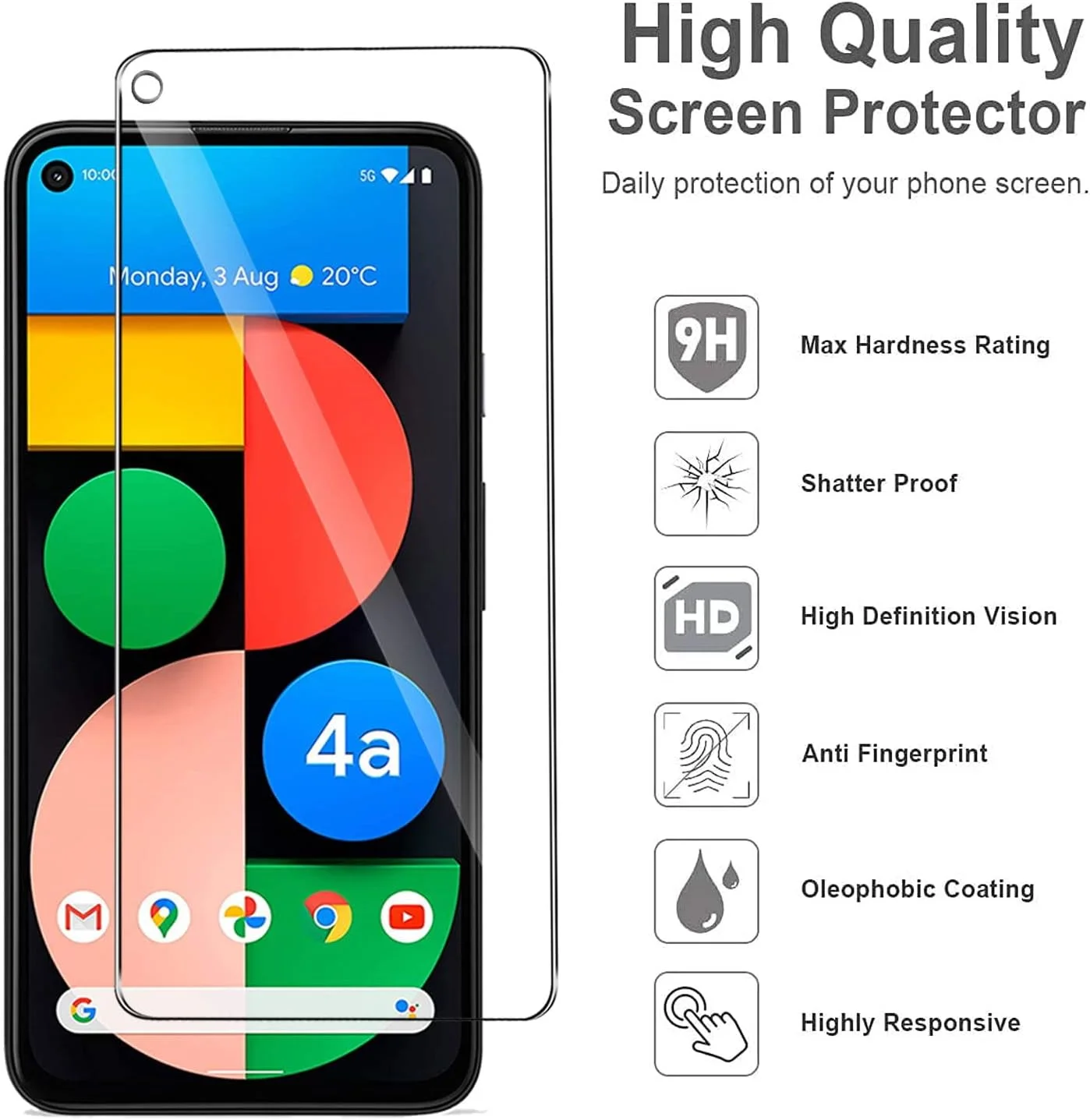【بسته 3 عددی】 محافظ صفحه نمایش شیشه ای حرارت دیده سازگار با گوگل پیکسل 4A - مقاوم در برابر خراش - بدون حباب - فوق العاده مقاوم (HD فوق العاده شفاف) برای گوگل پیکسل 4A 【بسته 3 عددی】 محافظ صفحه نمایش شیشه ای حرارت دیده سازگار با گوگل پیکسل 4A - مقاوم در برابر خراش - بدون حباب - فوق العاده مقاوم (HD فوق العاده شفاف) برای گوگل پیکسل 4A