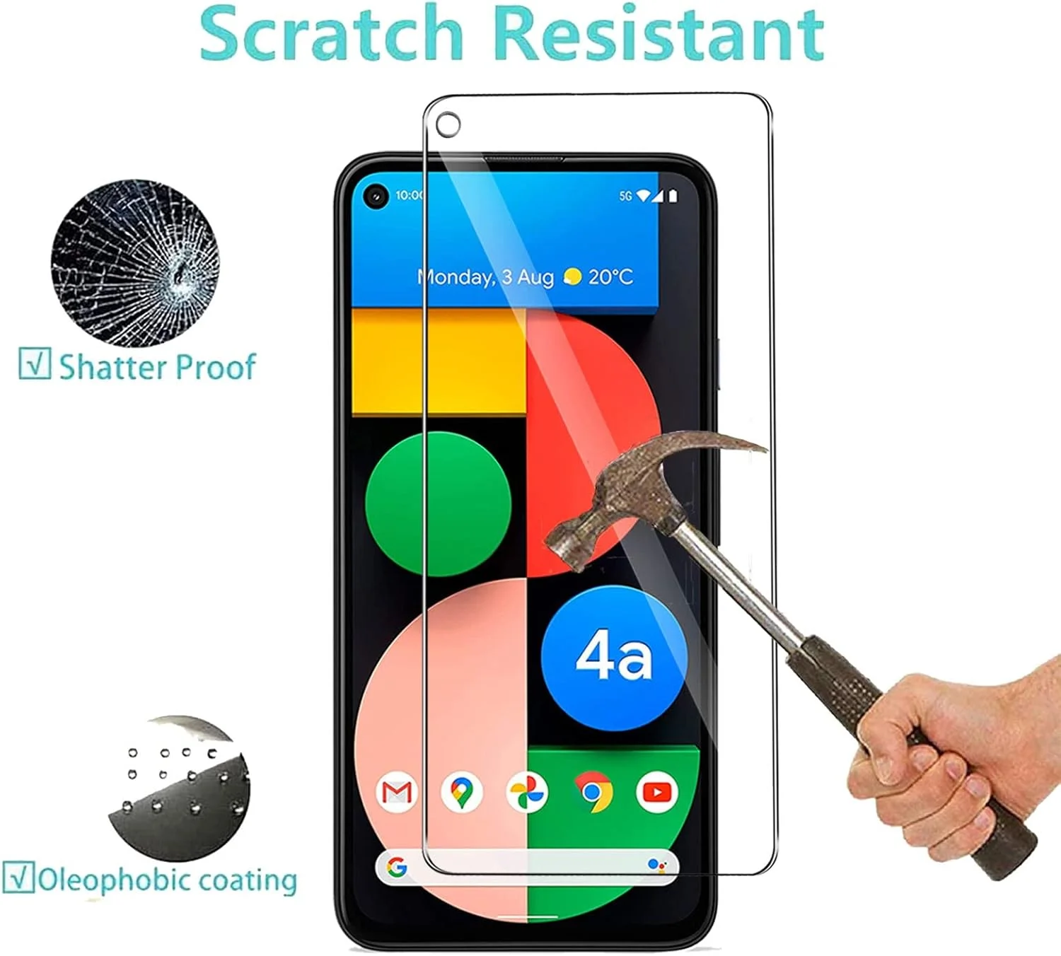 【بسته 3 عددی】 محافظ صفحه نمایش شیشه ای حرارت دیده سازگار با گوگل پیکسل 4A - مقاوم در برابر خراش - بدون حباب - فوق العاده مقاوم (HD فوق العاده شفاف) برای گوگل پیکسل 4A 【بسته 3 عددی】 محافظ صفحه نمایش شیشه ای حرارت دیده سازگار با گوگل پیکسل 4A - مقاوم در برابر خراش - بدون حباب - فوق العاده مقاوم (HD فوق العاده شفاف) برای گوگل پیکسل 4A