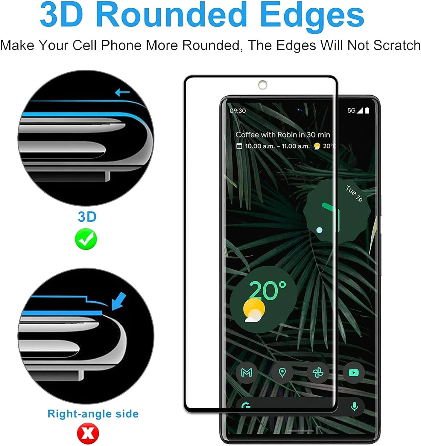 محافظ صفحه نمایش شیشه ای حرارت دیده برای گوگل پیکسل 6 پرو، [بسته 2 عددی] [سازگار با قاب] [شفاف HD] [سختی 9H] [ضد خش] [بدون حباب] محافظ صفحه نمایش شیشه ای حرارت دیده برای گوگل پیکسل 6 پرو