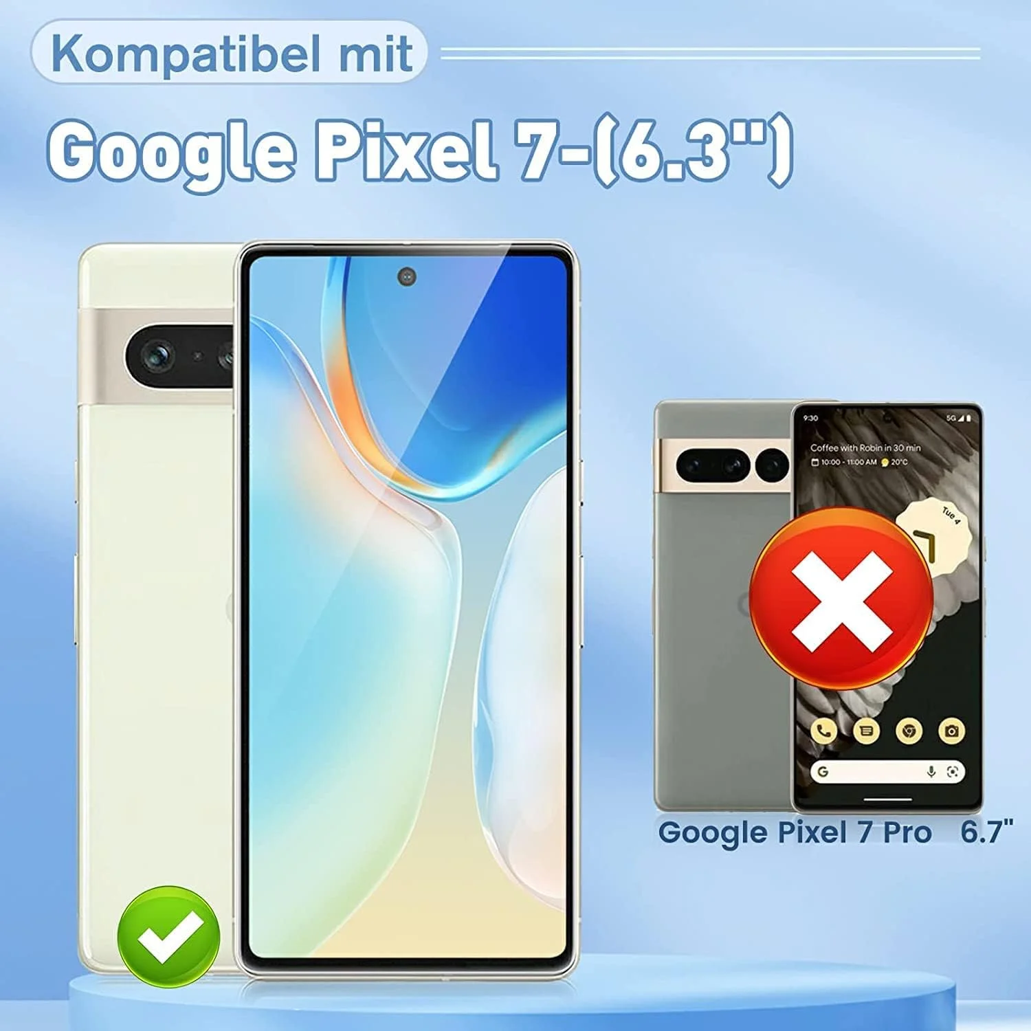 [بسته 3 عددی] محافظ صفحه نمایش برای گوگل پیکسل 7، فیلم شیشه ای حرارت دیده 9H، فیلم شیشه ای ضد خش، بدون خش، محافظ صفحه نمایش HD برای گوگل پیکسل 7