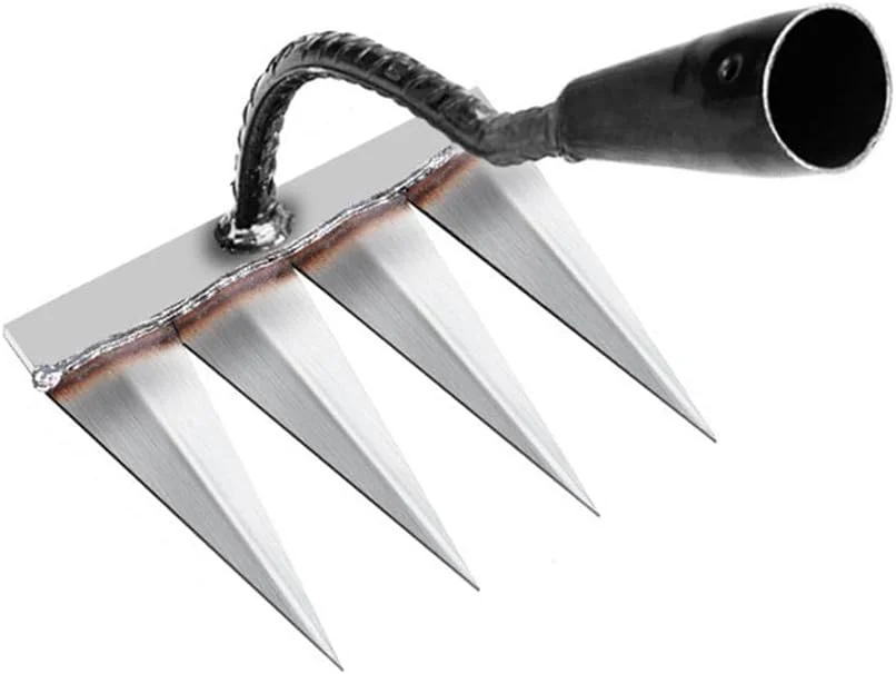 ابزار باغبانی بیلچه وجین علف های هرز، ابزار مزرعه، ابزار کشاورزی، چنگک دندانه دار، ابزار فلزی باغبانی، چنگک وجین علف های هرز