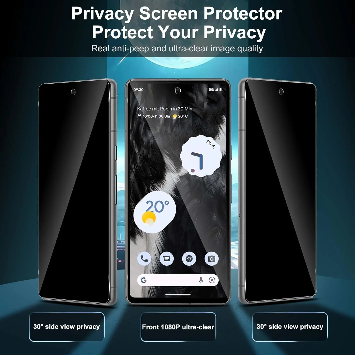 محافظ حریم خصوصی شیشه ای Lutree برای گوگل پیکسل 7، بسته 2+2 محافظ صفحه نمایش ضد جاسوسی + فیلم محافظ لنز دوربین (مشکی)، سختی 9H ضد خش و ضد دید محافظ حریم خصوصی شیشه ای Lutree برای گوگل پیکسل 7، بسته 2+2 محافظ صفحه نمایش ضد جاسوسی + فیلم محافظ لنز دوربین (مشکی)، سختی 9H ضد خش و ضد دید