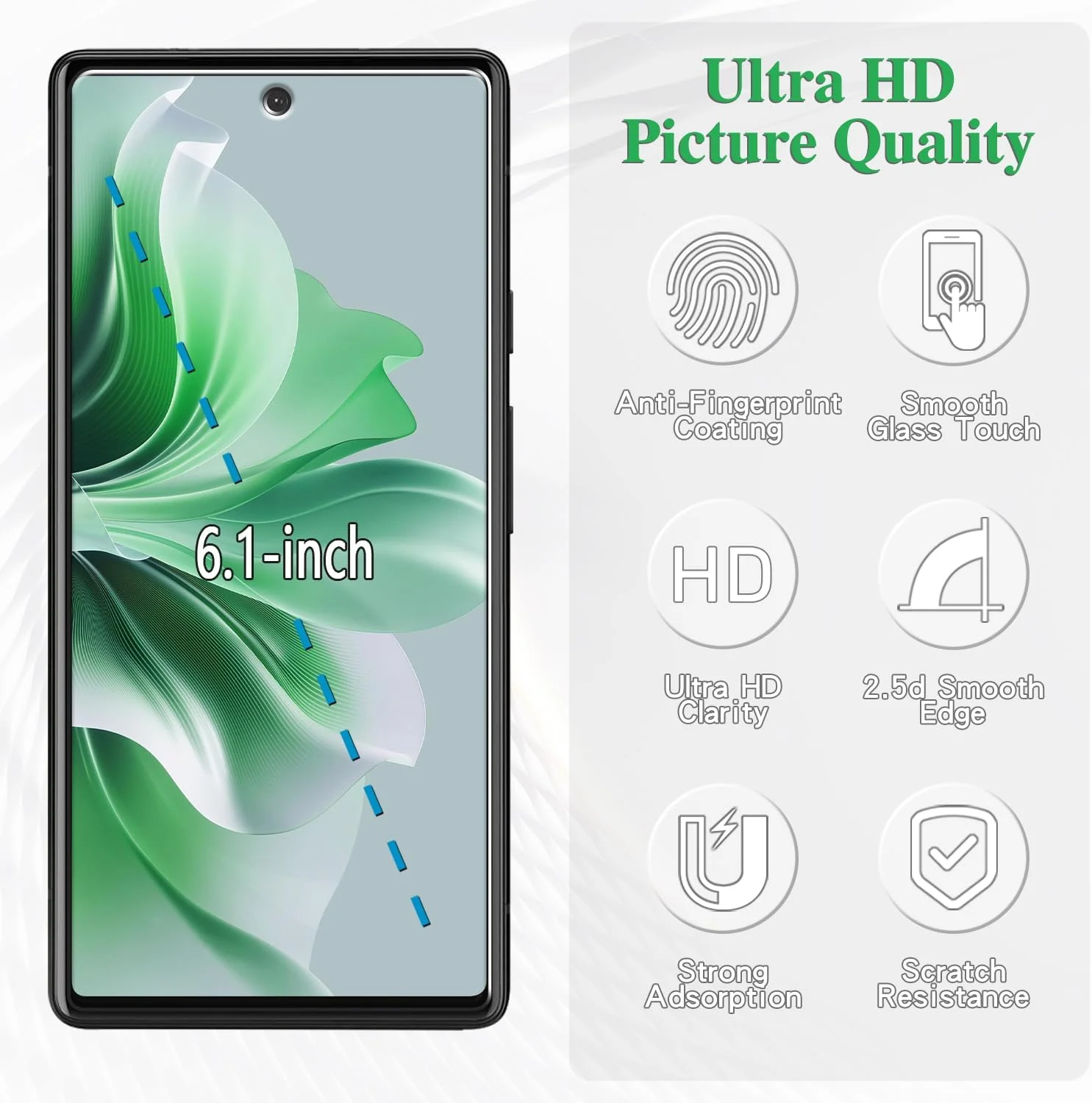 محافظ صفحه نمایش شیشه ای حرارت دیده Pokolan بسته 2+2 عددی برای Google Pixel 6A 5G، به همراه محافظ لنز دوربین، سختی 9H، بدون حباب، ضد خش، فوق العاده مقاوم محافظ صفحه نمایش شیشه ای حرارت دیده Pokolan بسته 2+2 عددی برای Google Pixel 6A 5G، به همراه محافظ لنز دوربین، سختی 9H، بدون حباب، ضد خش، فوق العاده مقاوم