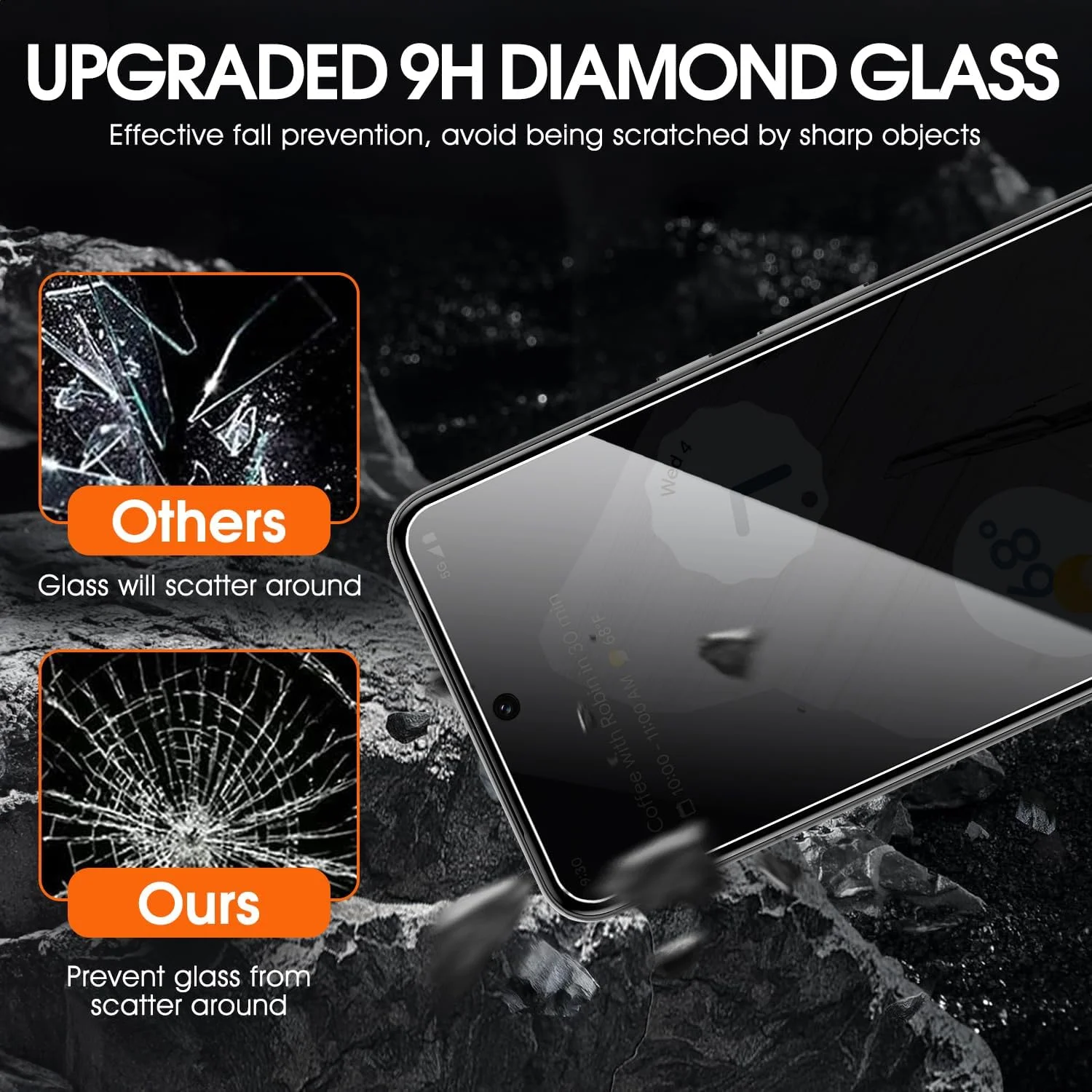 محافظ صفحه نمایش حریم خصوصی زونیه، بسته 3 عددی، مناسب برای گوگل پیکسل 8، سختی 9H، محافظ صفحه نمایش حریم خصوصی ضد جاسوسی، محافظ صفحه شیشه ای حرارت دیده برای گوگل پیکسل 8 [بدون حباب و ضد خش]