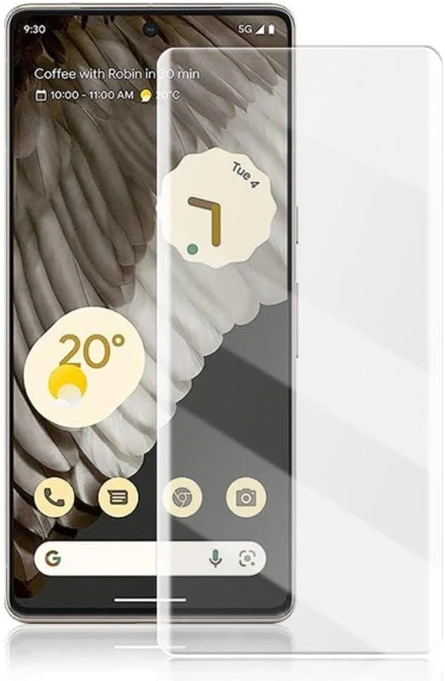 محافظ صفحه نمایش شیشه ای حرارت دیده زوبی تک برای پیکسل 8 پرو، چسب کامل UV، پوشش لبه به لبه سه بعدی خمیده، سازگار با اثر انگشت، ضد خش، سختی 9H برای پیکسل 8 پرو
