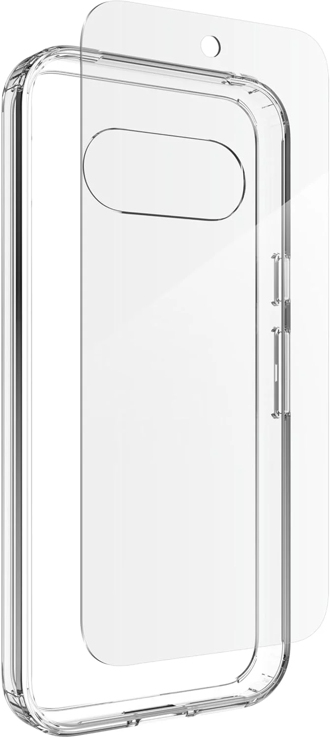محافظ صفحه نمایش شیشه ای ZAGG Defence مناسب برای Google Pixel 9a [6.3 اینچ]، شیشه حرارت دیده، ضد میکروب، مقاوم در برابر خراش، شفاف