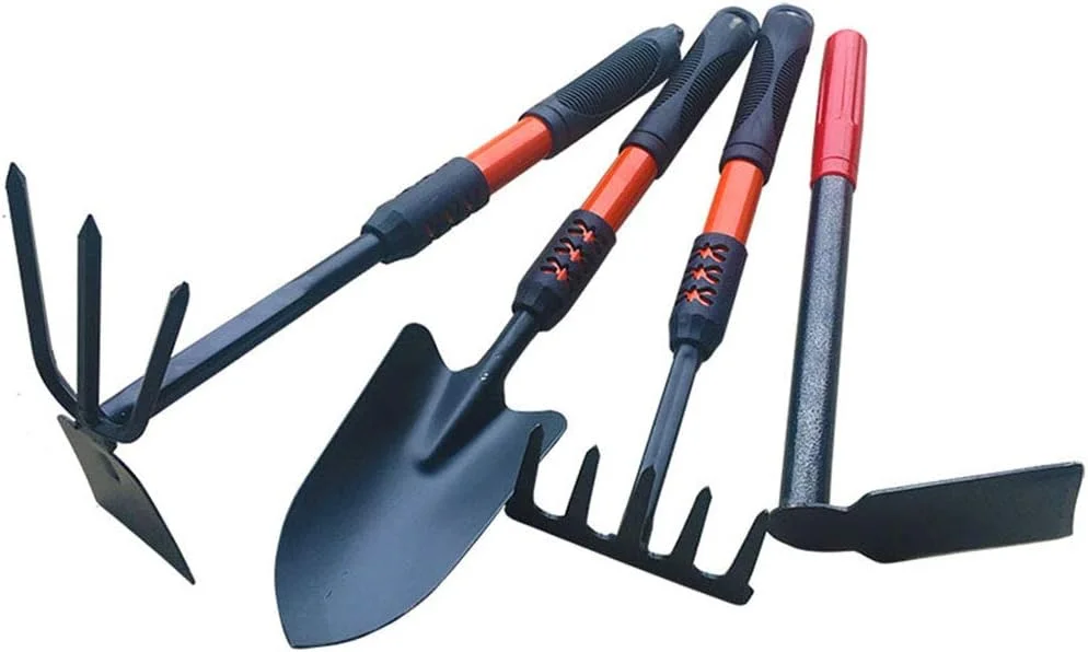 Gardening Four-Piece Black Rubber Handle Five-Toothed Flower Shovel Dual-Use Garden Agricultural Tools Gardening Tools Set tool Gardening Four-Piece Black Rubber Handle Five-Toothed Flower Shovel Dual-Use Garden Agricultural Tools Gardening Tools Set tool