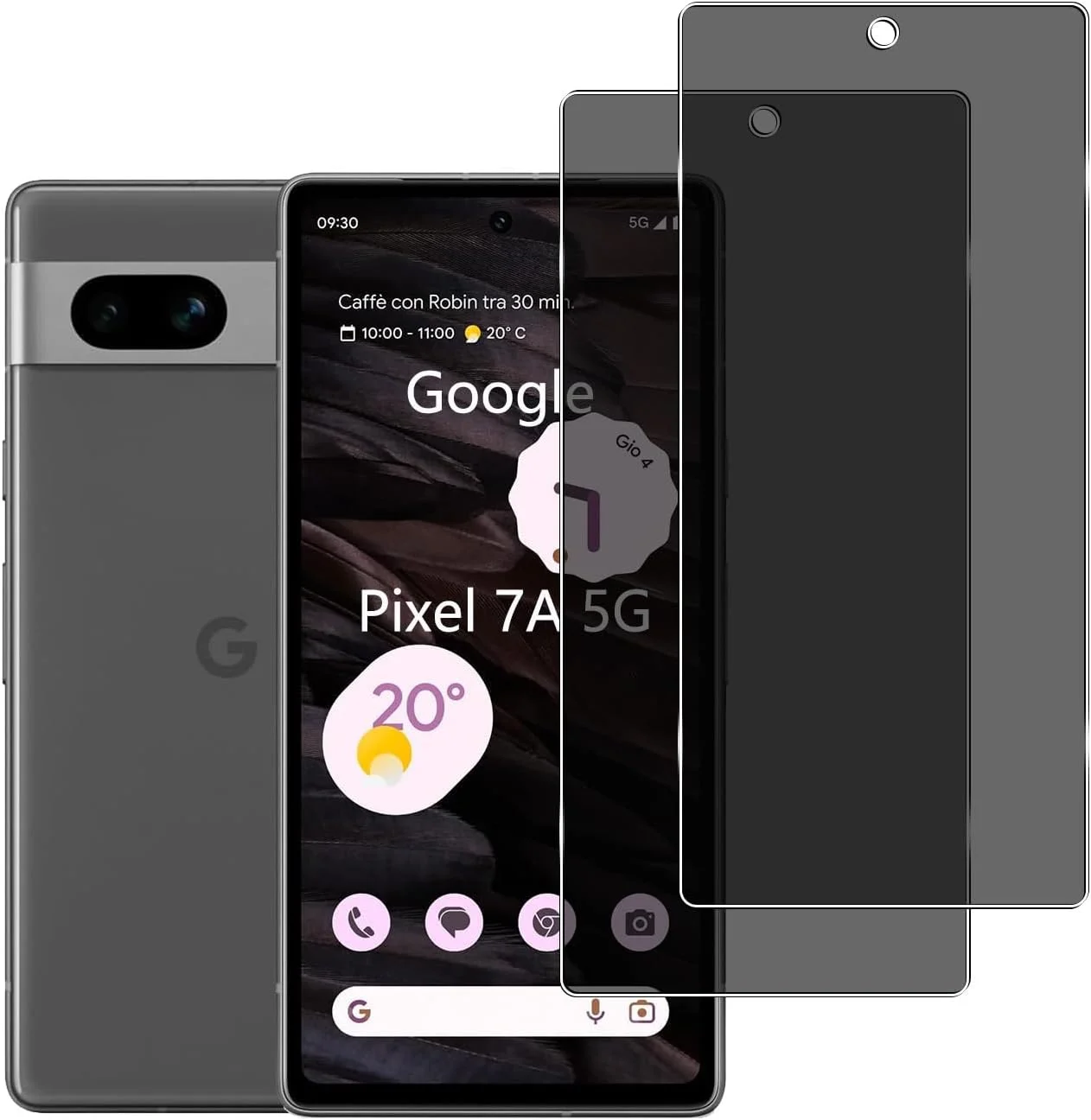 محافظ صفحه نمایش حریم خصوصی YIFNTANG [2 عدد] برای Google Pixel 7A 5G، سختی 9H، ضد خش، بدون حباب، شیشه حرارت دیده ضد جاسوسی سازگار با Google Pixel 7A 5G