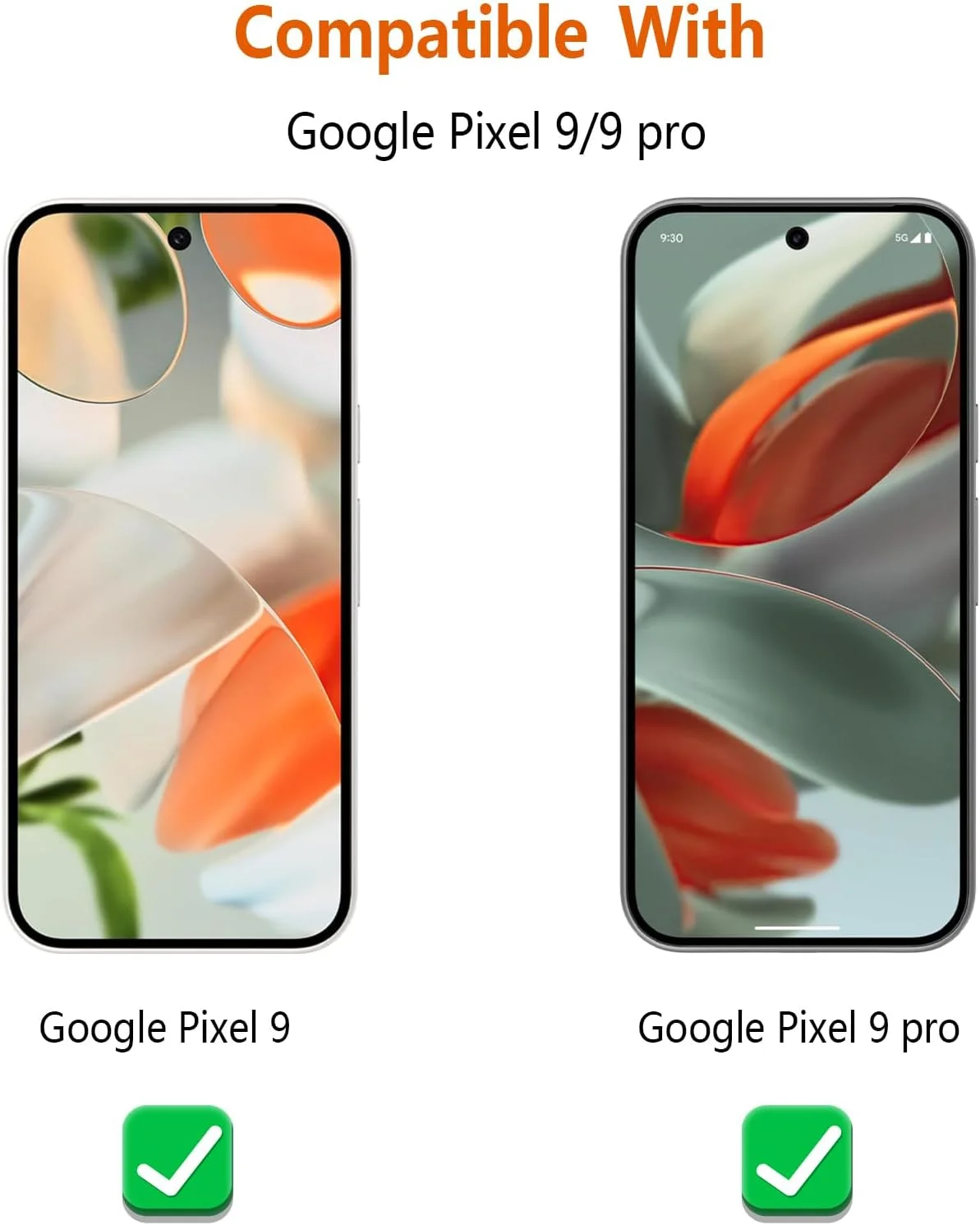 محافظ صفحه نمایش پولاچی برای گوگل پیکسل 9/پیکسل 9 پرو [بسته 3 عددی]، فیلم شیشه ای حرارت دیده برای گوگل پیکسل 9/پیکسل 9 پرو، فیلم محافظ 9H سختی، ضد خرد شدن، ضد اثر انگشت، بدون حباب