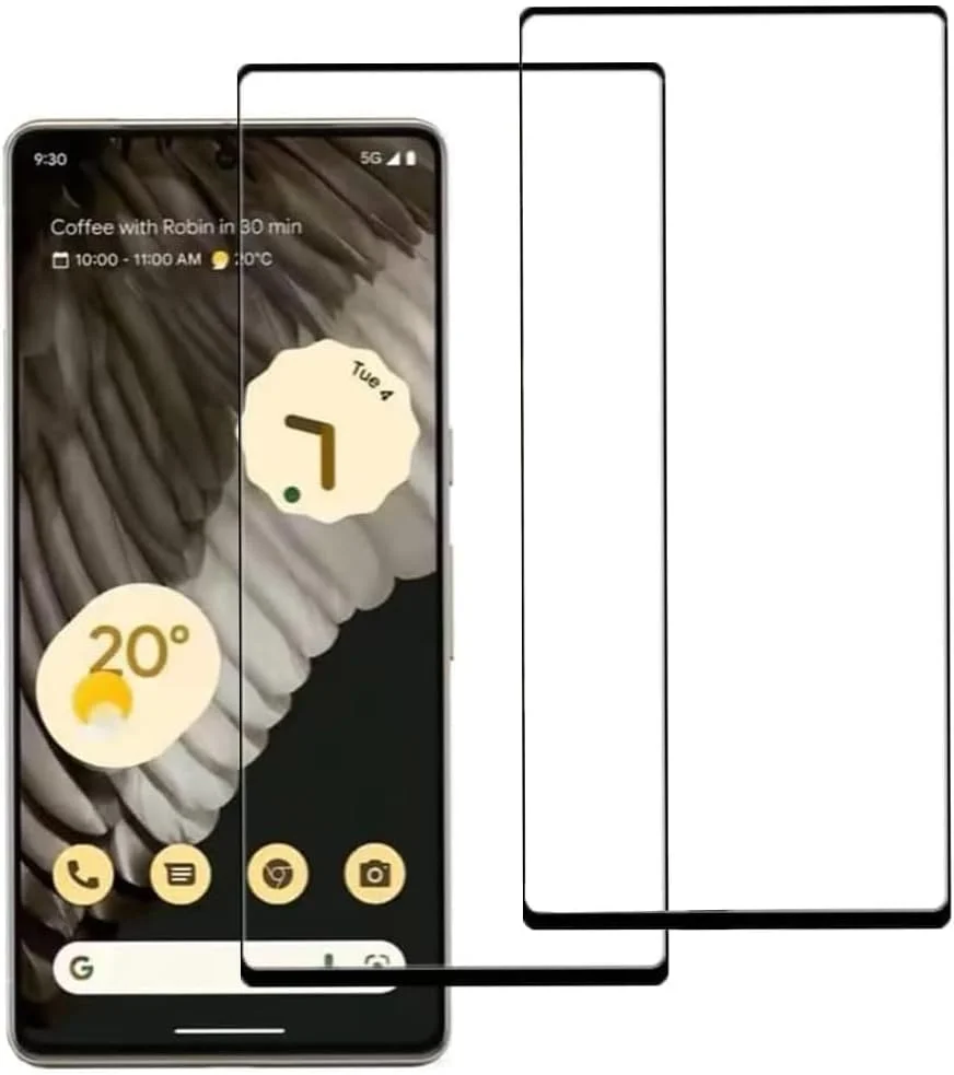محافظ صفحه نمایش شیشه ای حرارت دیده تمام صفحه 2 عددی 24/7 Oliver Google Pixel 7 Pro [سختی 9H] [بدون حباب] [سازگار با قاب] برای Google Pixel 7 Pro