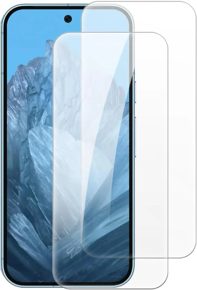 شاین تایم [بسته 2 عددی] محافظ صفحه نمایش شیشه ای حرارت دیده سازگار با گوگل پیکسل 9 پرو (6.3 اینچ)، HD شفاف ضد خش بدون حباب سازگار با قاب