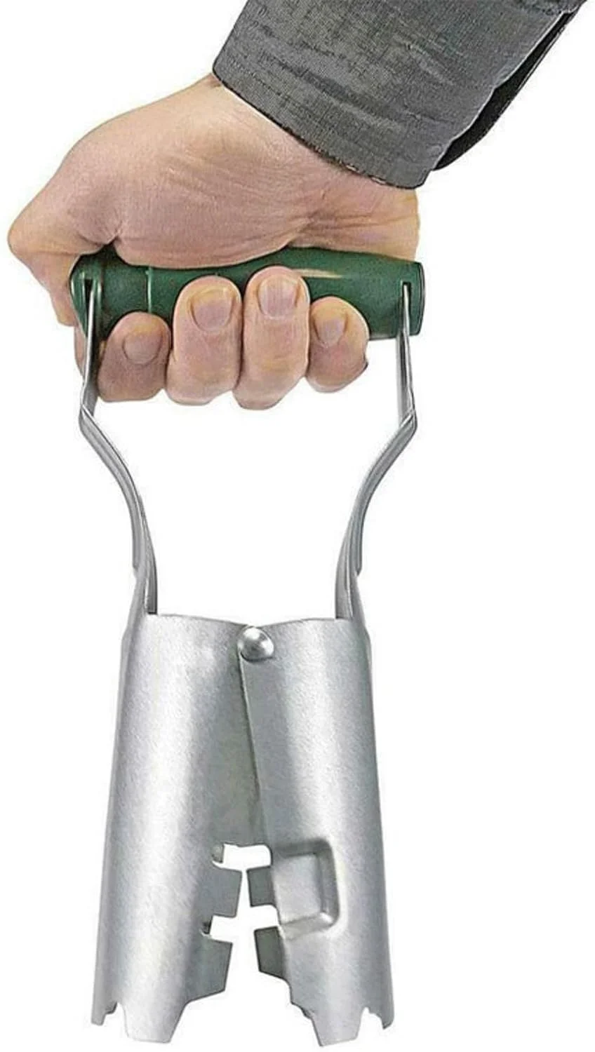 دستگاه کاشت نشاء استیل KAYNO، ابزار کشاورزی، پانچر، ابزار باغبانی، بیرون آورنده نشاء، دسته چوبی، پانچ سوراخ نوک تیز