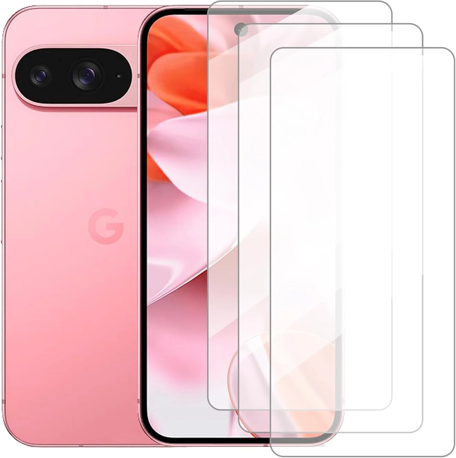 محافظ صفحه نمایش دامولون سازگار با گوگل پیکسل 9 (6.3 اینچ) [بسته 3 عددی] محافظ صفحه نمایش شیشه ای حرارت دیده مناسب برای گوگل پیکسل 9